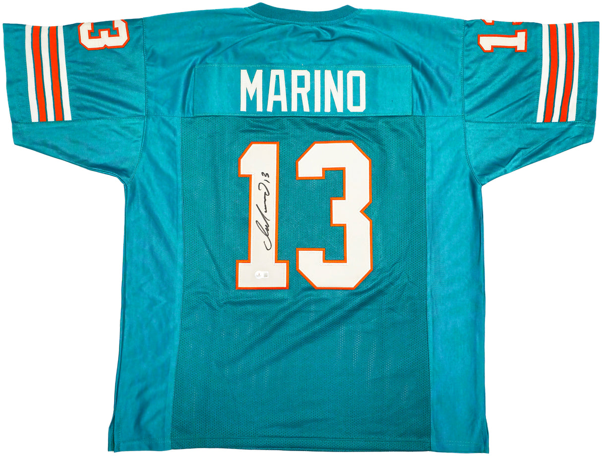 Miami Dolphins Dan Marino Autographed Teal Jersey Beckett BAS QR Stock #232813