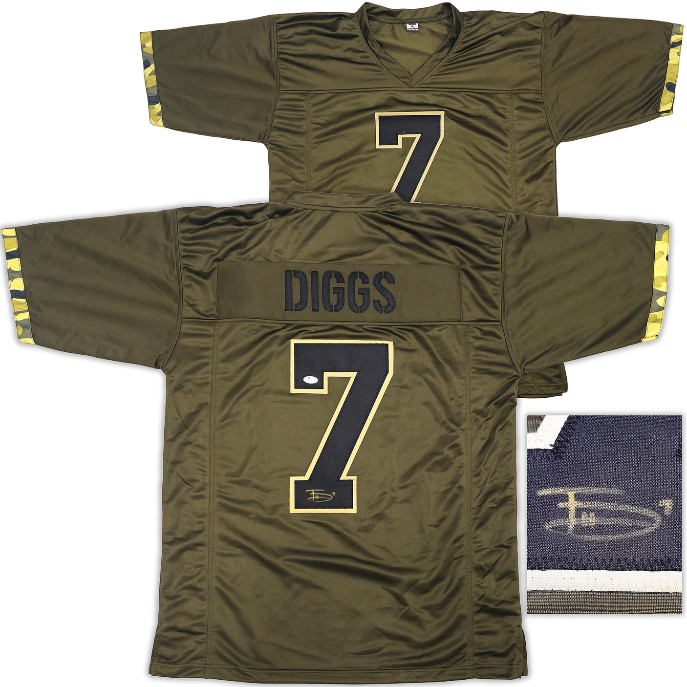 Dallas Cowboys Trevon Diggs Autographed Army Green Jersey PSA/DNA Stock #233653