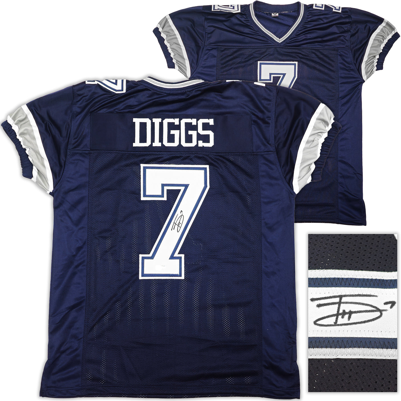 Dallas Cowboys Trevon Diggs Autographed Blue Jersey TriStar Stock #233664