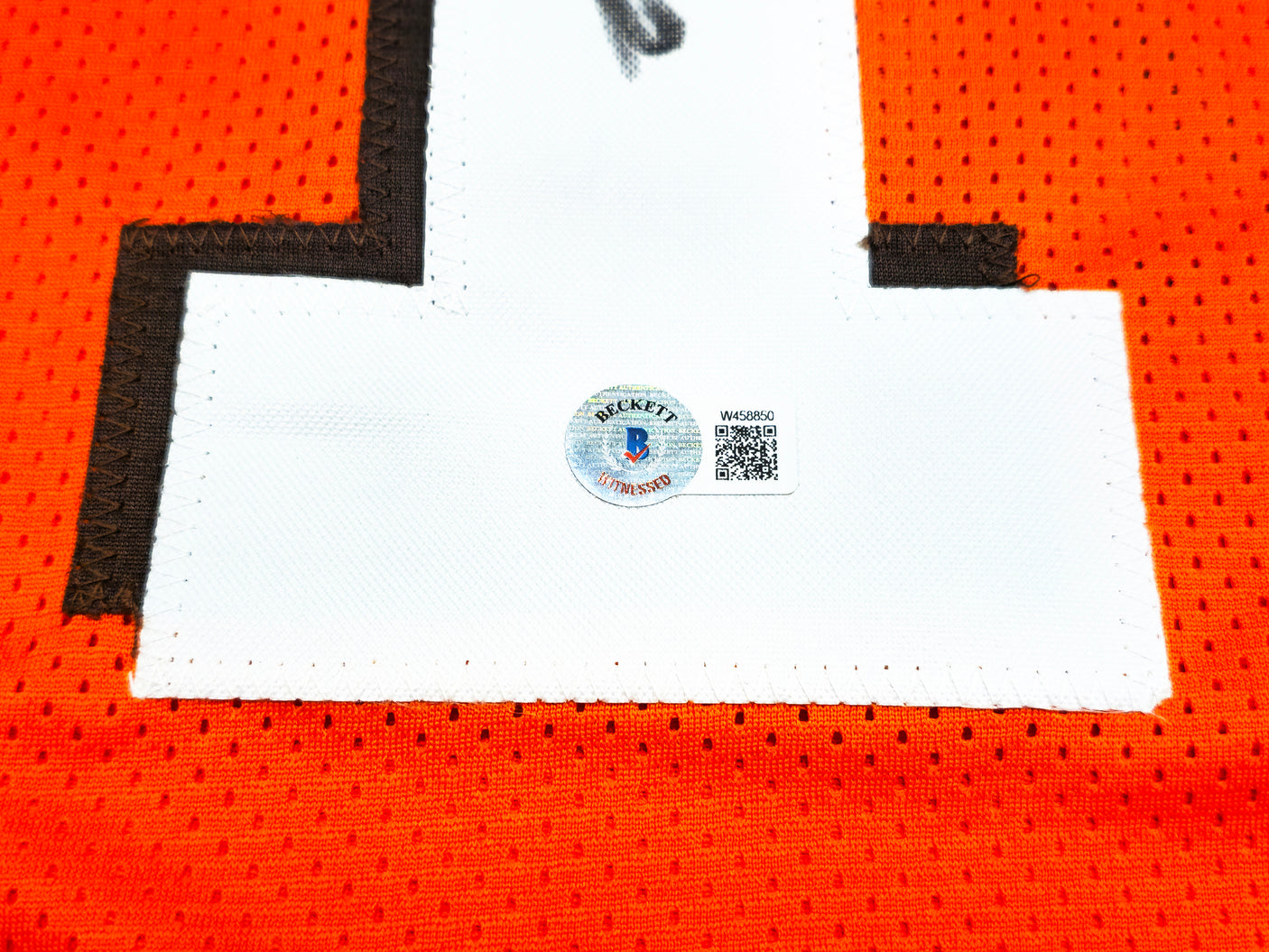 Cleveland Browns Dorian Thompson-Robinson Autographed Orange Jersey Beckett BAS Witness Stock #233369