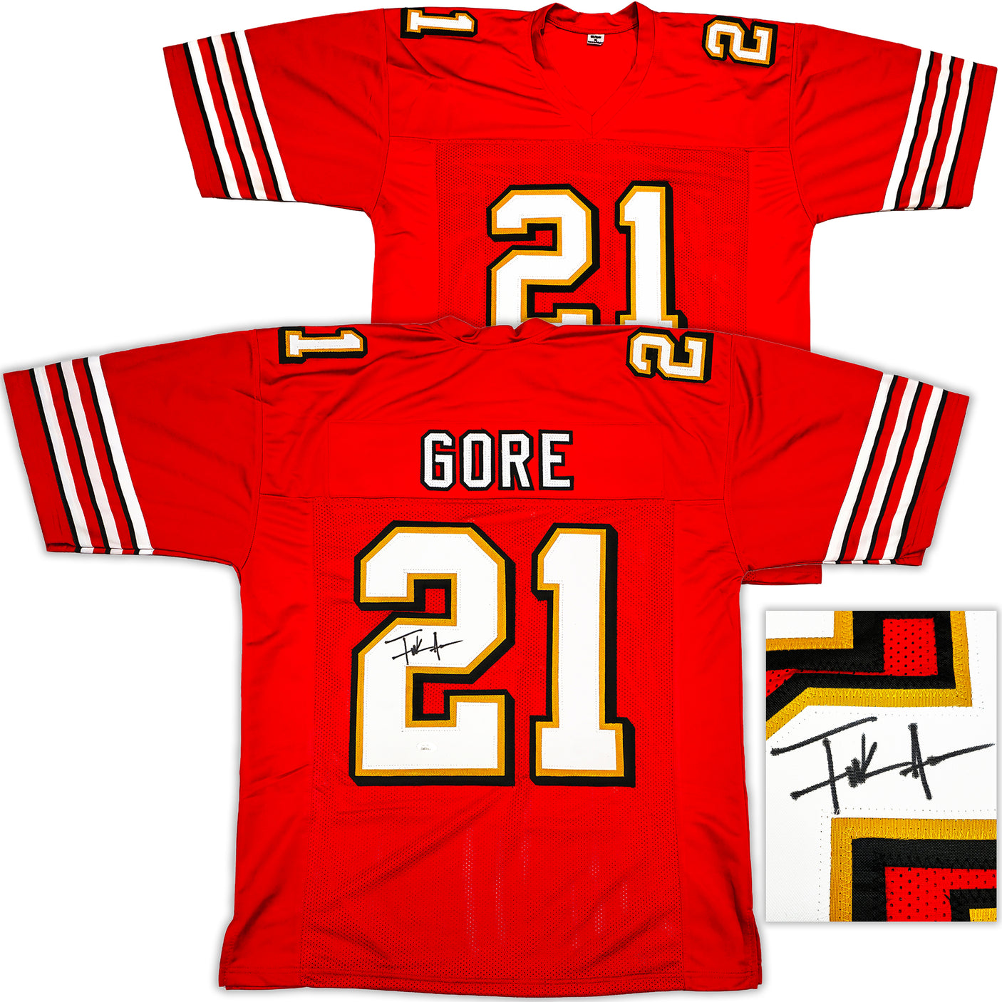San Francisco 49ers Frank Gore Autographed Red Jersey JSA Stock #233381