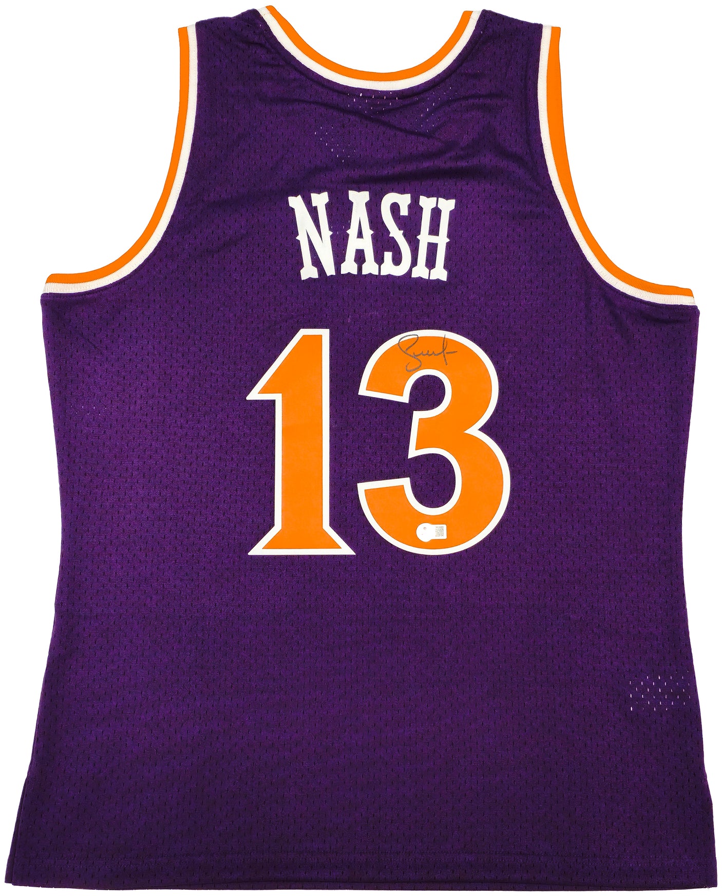 Phoenix Suns Steve Nash Autographed Purple Authentic Mitchell & Ness 2005-06 Hardwood Classic Swingman Jersey Size L Beckett BAS Witness Stock #233679