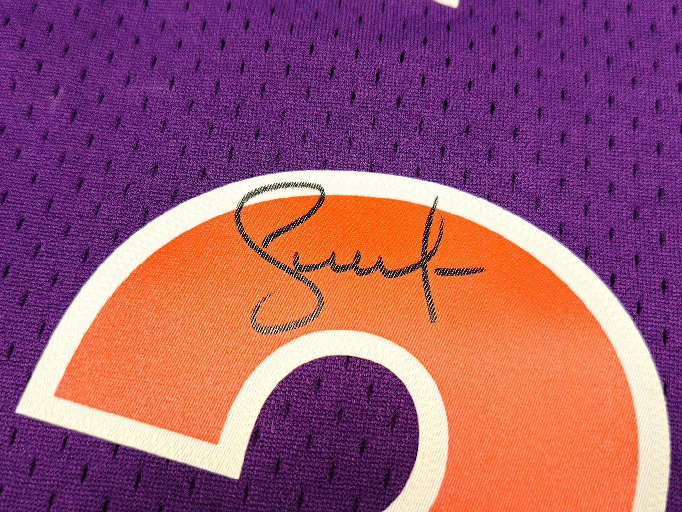 Phoenix Suns Steve Nash Autographed Purple Authentic Mitchell & Ness 2005-06 Hardwood Classic Swingman Jersey Size L Beckett BAS Witness Stock #233679