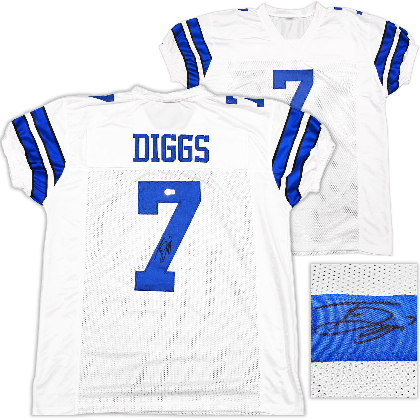 Dallas Cowboys Trevon Diggs Autographed White Jersey Beckett BAS QR Stock #233690
