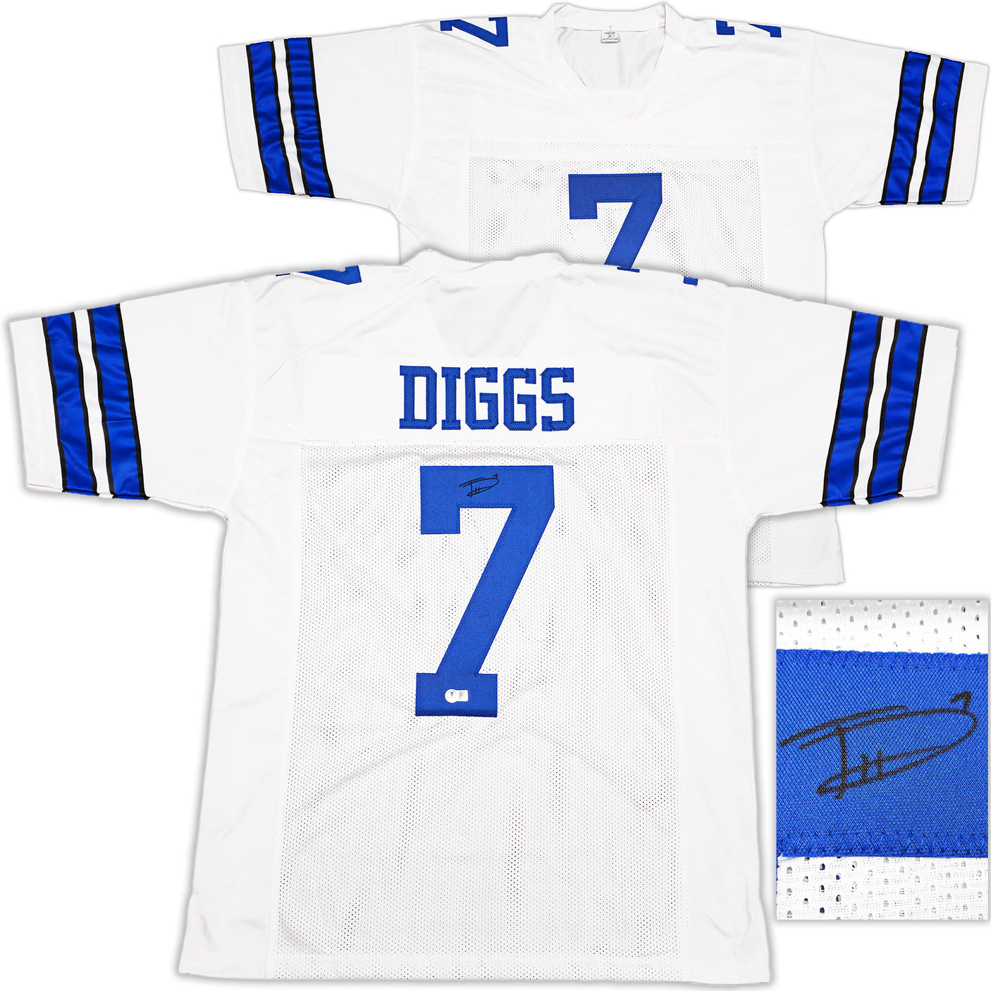 Dallas Cowboys Trevon Diggs Autographed White Jersey Beckett BAS QR Stock #233691