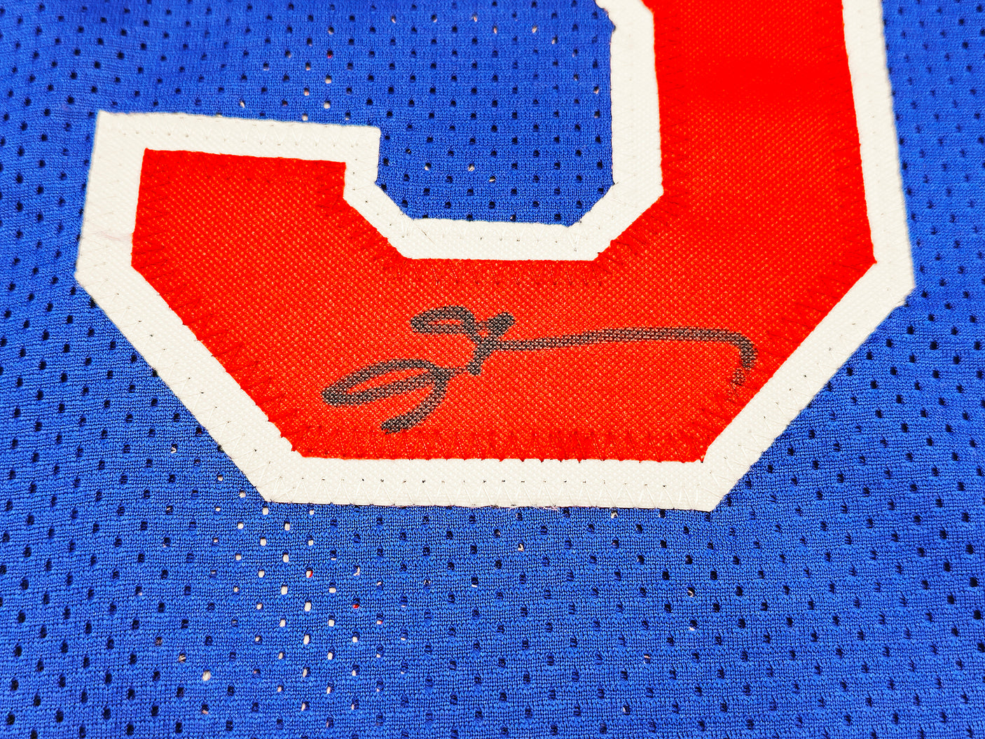 Philadelphia 76ers Allen Iverson Autographed Blue Jersey Beckett BAS Witness Stock #233364