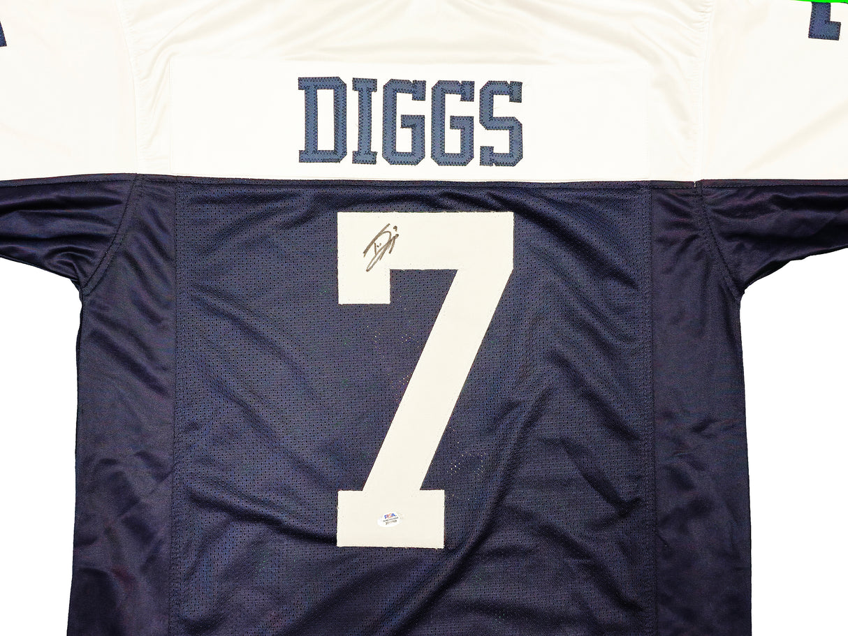 Dallas Cowboys Trevon Diggs Autographed Blue & White Jersey PSA/DNA Stock #233657