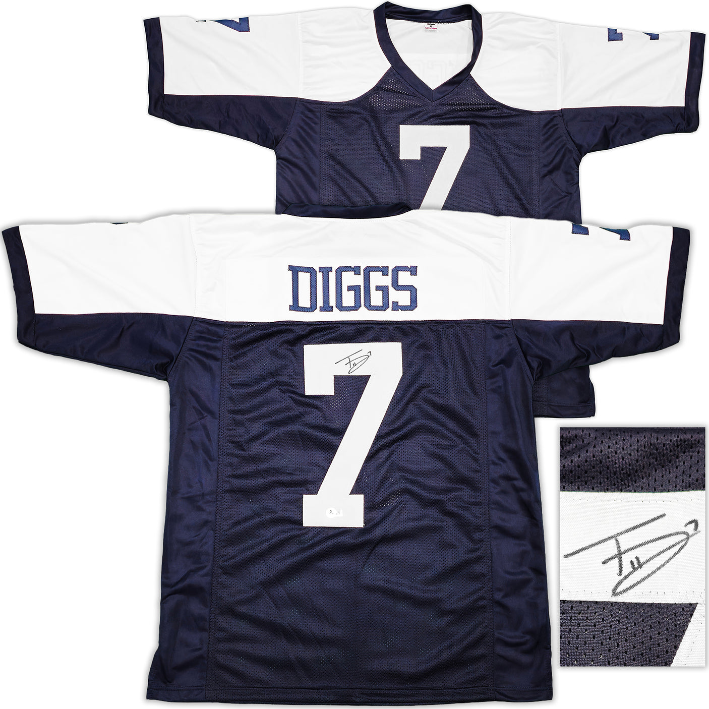 Dallas Cowboys Trevon Diggs Autographed Blue & White Jersey Beckett BAS QR Stock #233689