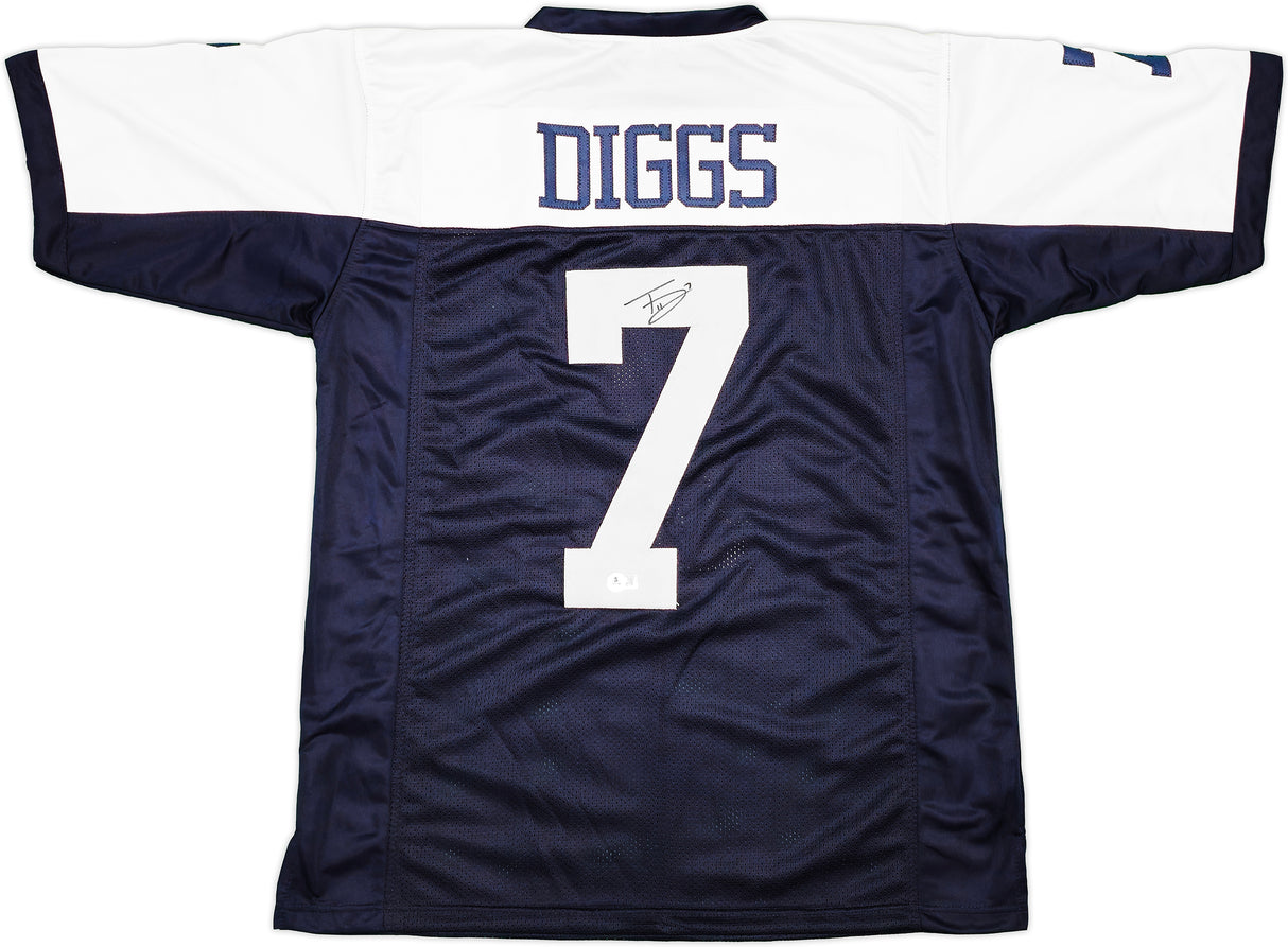 Dallas Cowboys Trevon Diggs Autographed Blue & White Jersey Beckett BAS QR Stock #233689