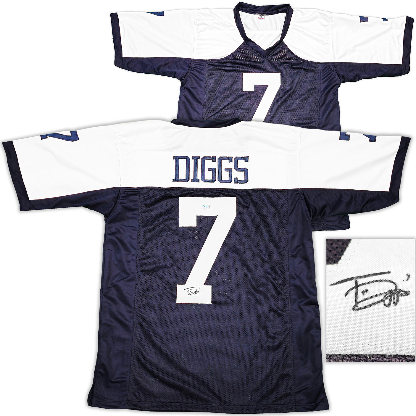 Dallas Cowboys Trevon Diggs Autographed Blue & White Jersey Beckett BAS QR Stock #233661