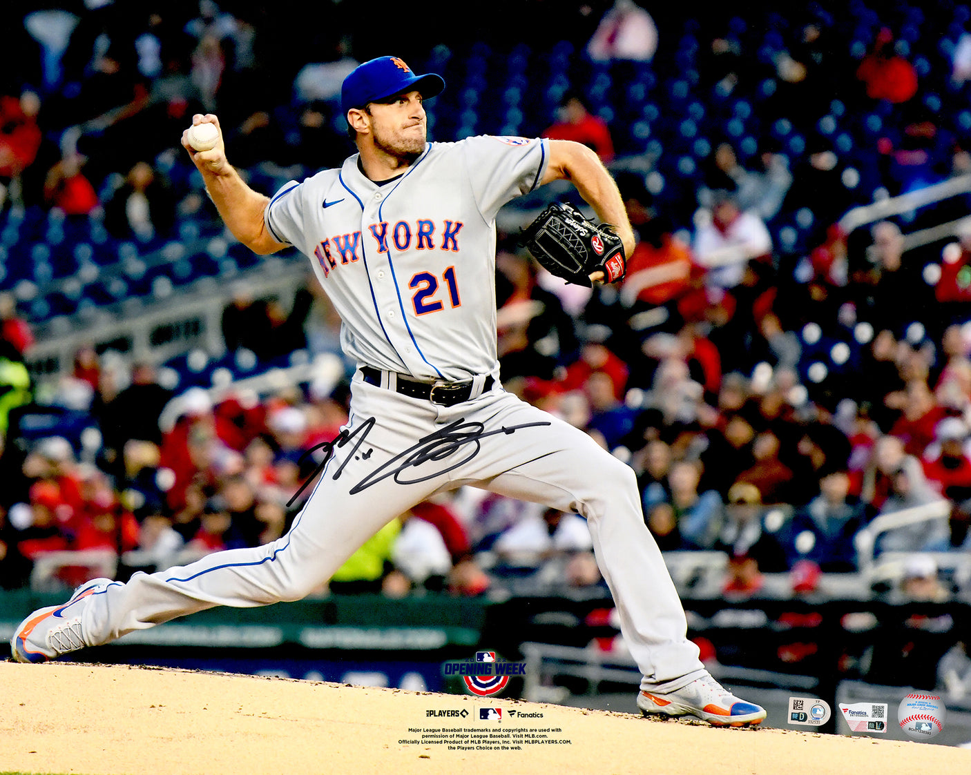 Max Scherzer Autographed 16x20 Photo New York Mets Fanatics & MLB Holo Stock #233354