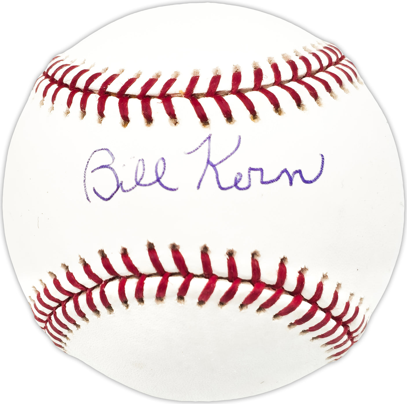 Bill Kern Autographed Official MLB Baseball KC A's Beckett BAS QR #BN13169