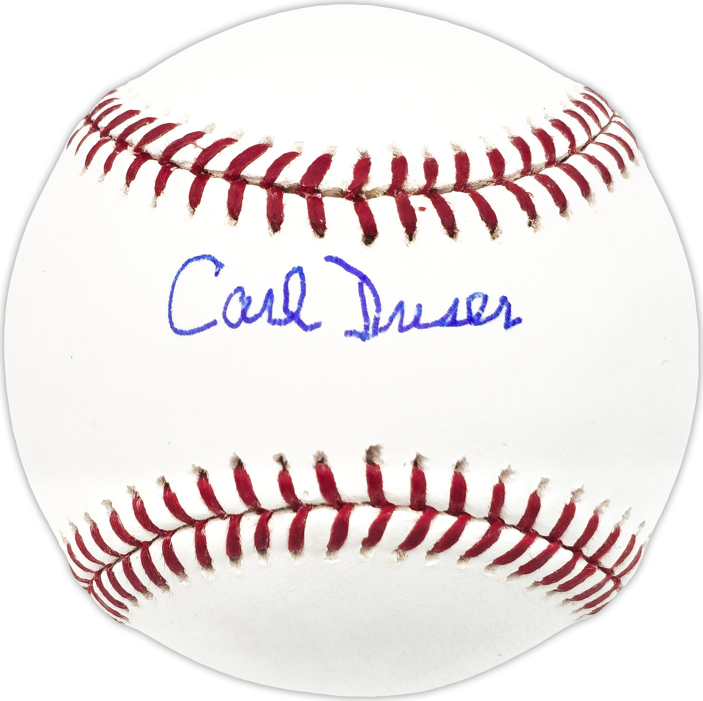 Carl Duser Autographed Official MLB Baseball KC A's Beckett BAS QR #BN13175