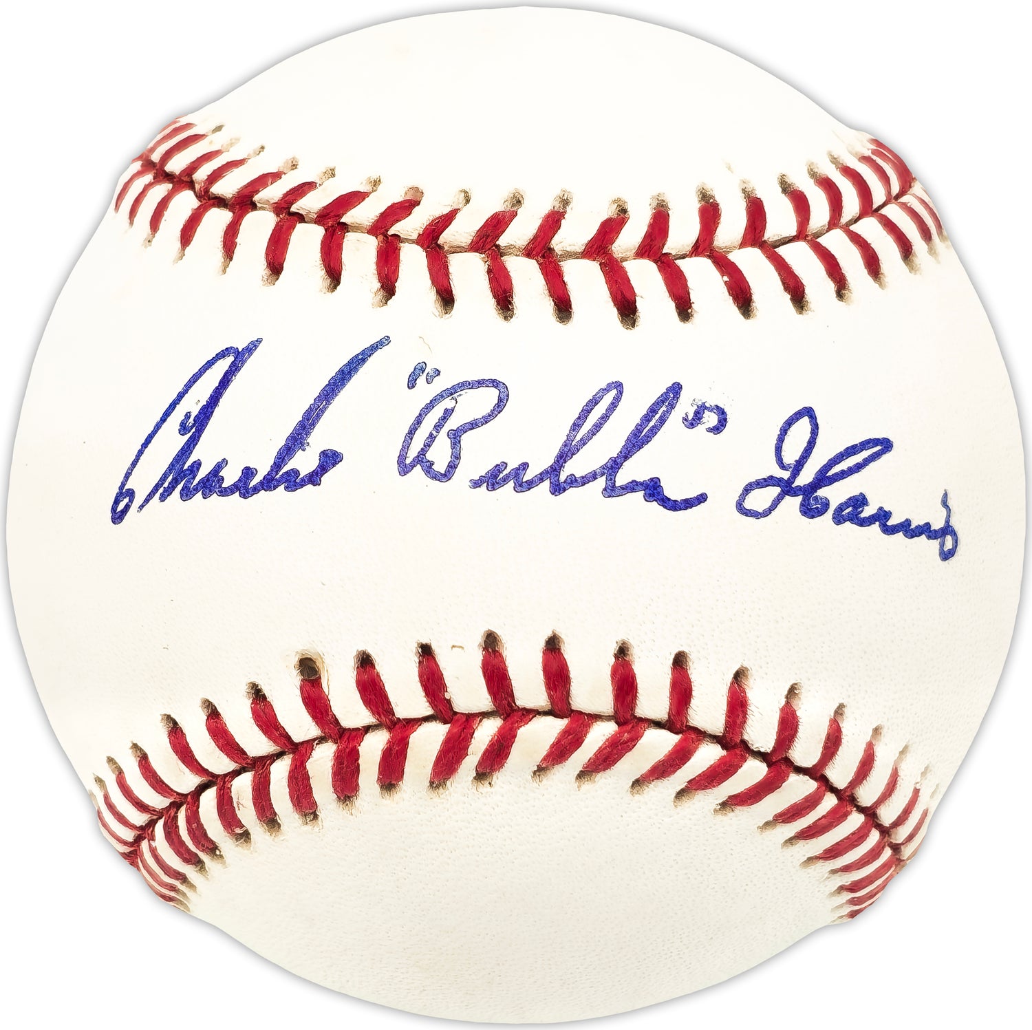 Charlie Bubba Harris Autographed Official AL Baseball Phil. A's Beckett BAS QR #BN13210