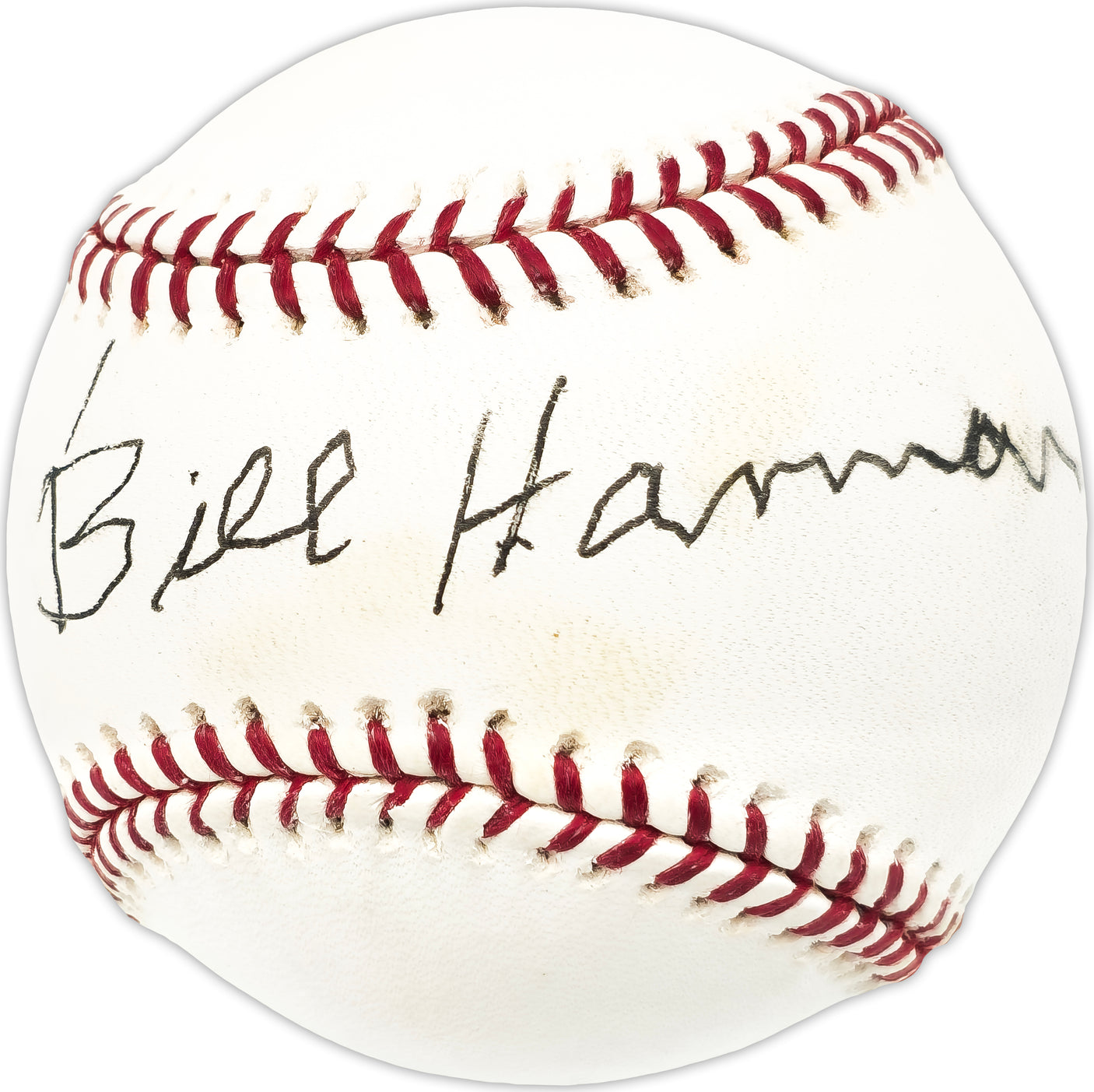 Bill Harman Autographed Official MLB Baseball Philadelphia Phillies Beckett BAS QR #BN13212