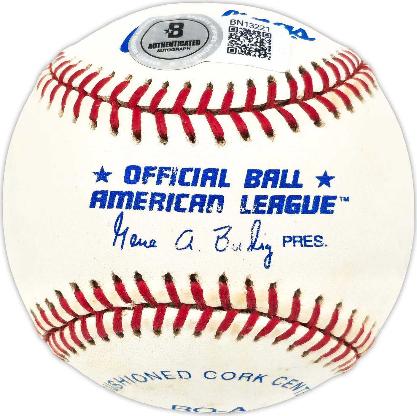 Frank Mancuso Autographed Official AL Baseball St. Louis Browns Beckett BAS QR #BN13221