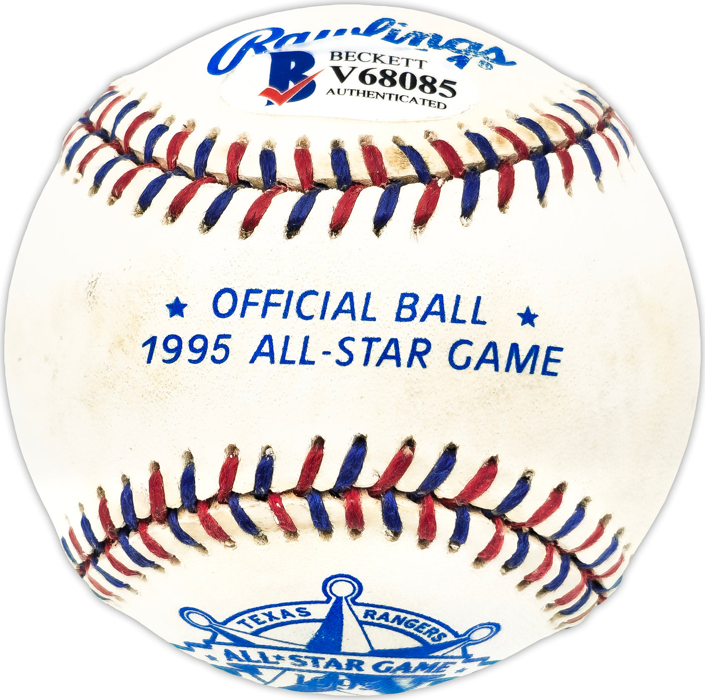 Ernie Harwell Autographed Official 1995 All Star Game Logo MLB Baseball Detroit Tigers Beckett BAS #V68085