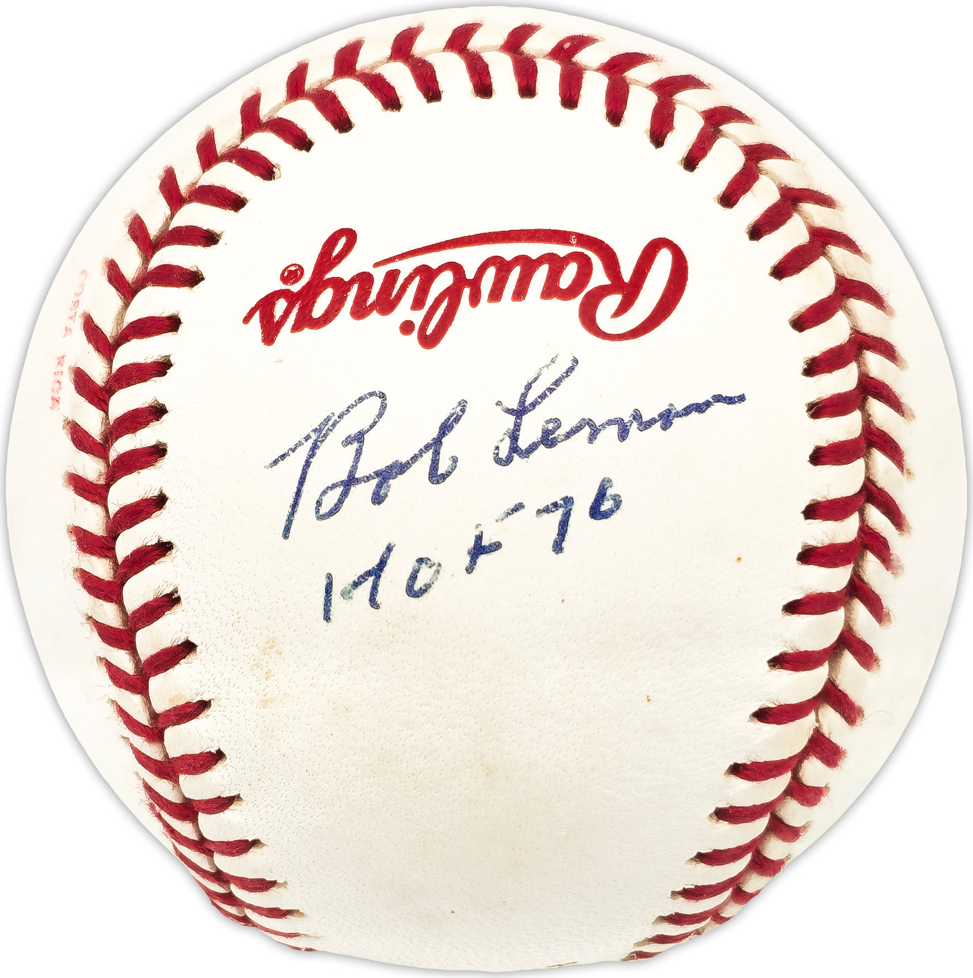 Bob Lemon Autographed Official 1990 World Series Logo MLB Baseball Cleveland Indians, New York Yankees "HOF 76" JSA #DD61282