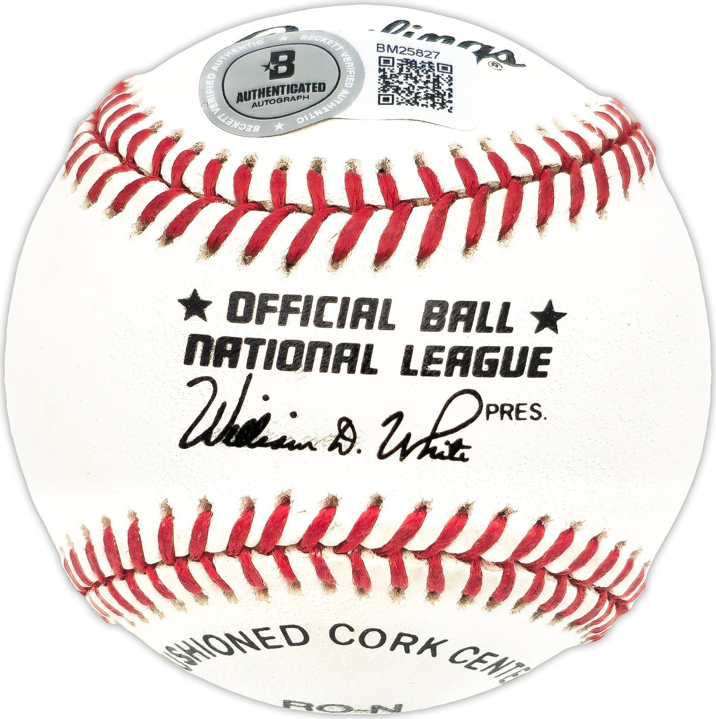 Craig Lefferts Autographed Official NL Baseball Chicago Cubs Beckett BAS QR #BM25827