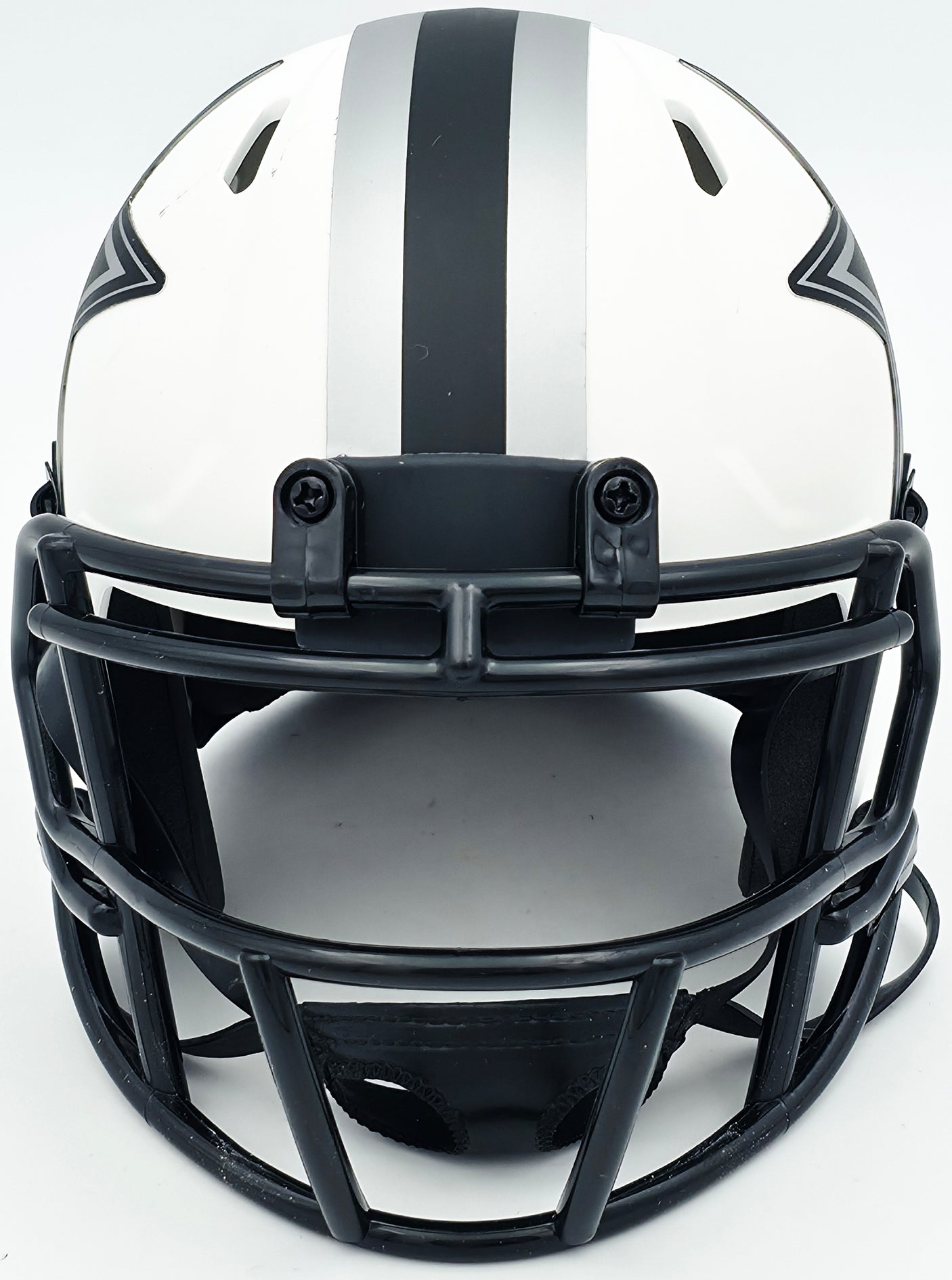 Roger Staubach Autographed Dallas Cowboys Lunar Eclipse White Speed Mini Helmet Beckett BAS Witness #WK18256