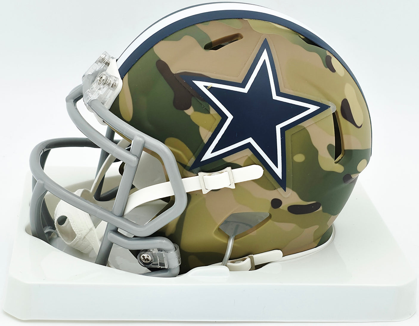 Tony Dorsett Autographed Dallas Cowboys Camo Brown Speed Mini Helmet Beckett BAS Witness #WY84410