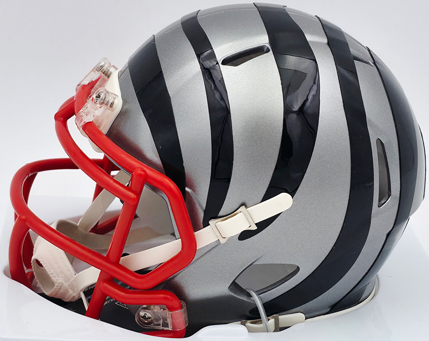 Boomer Esiason Autographed Cincinnati Bengals Flash Silver Speed Mini Helmet Beckett BAS Witness #WZ53641