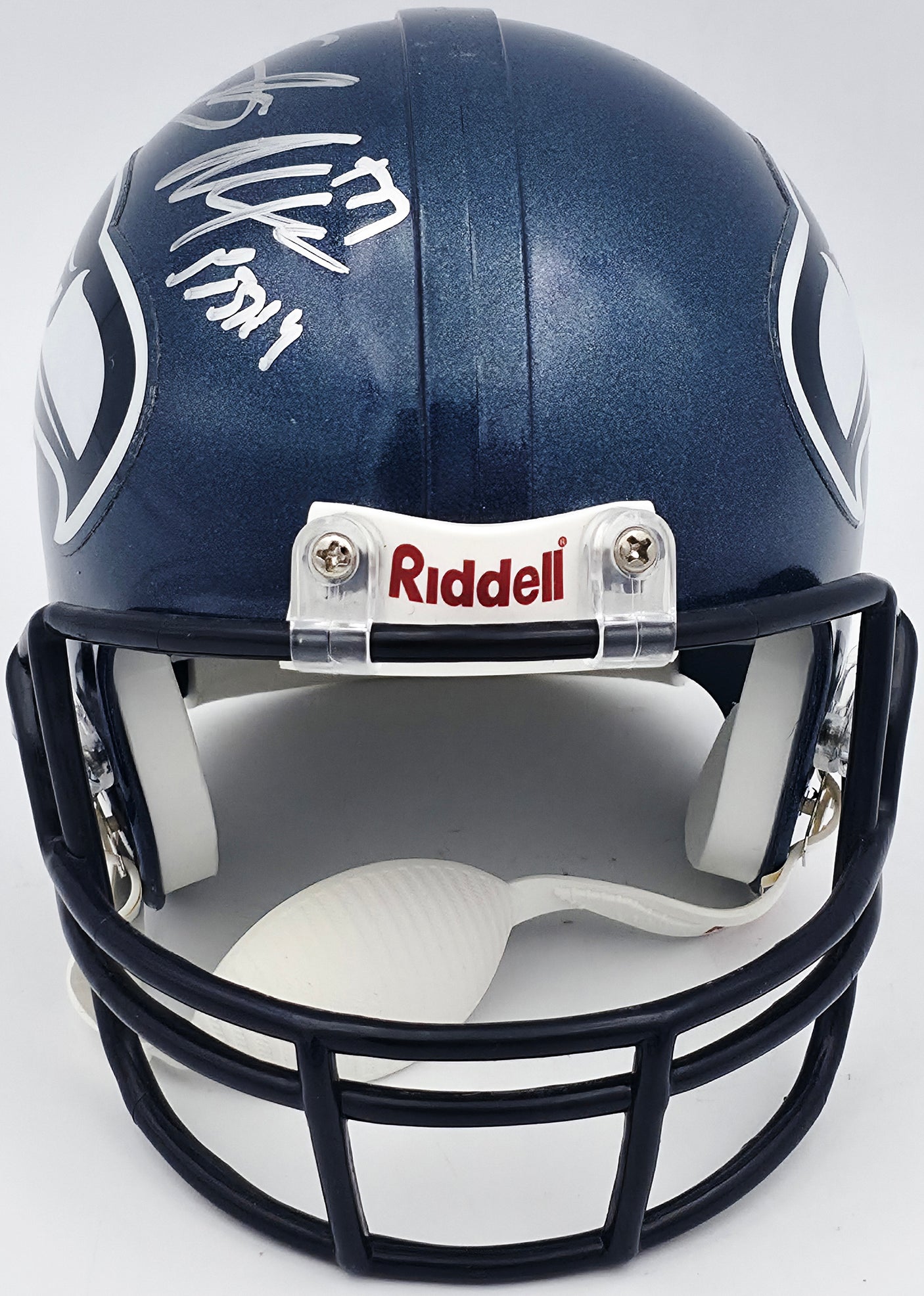 Shaun Alexander Autographed Seattle Seahawks Blue Mini Helmet Beckett BAS QR #BS30349