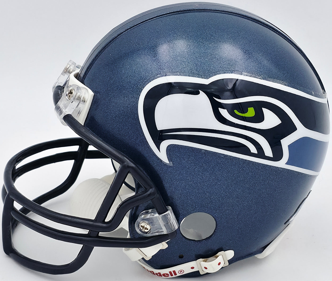 Shaun Alexander Autographed Seattle Seahawks Blue Mini Helmet Beckett BAS QR #BS30349