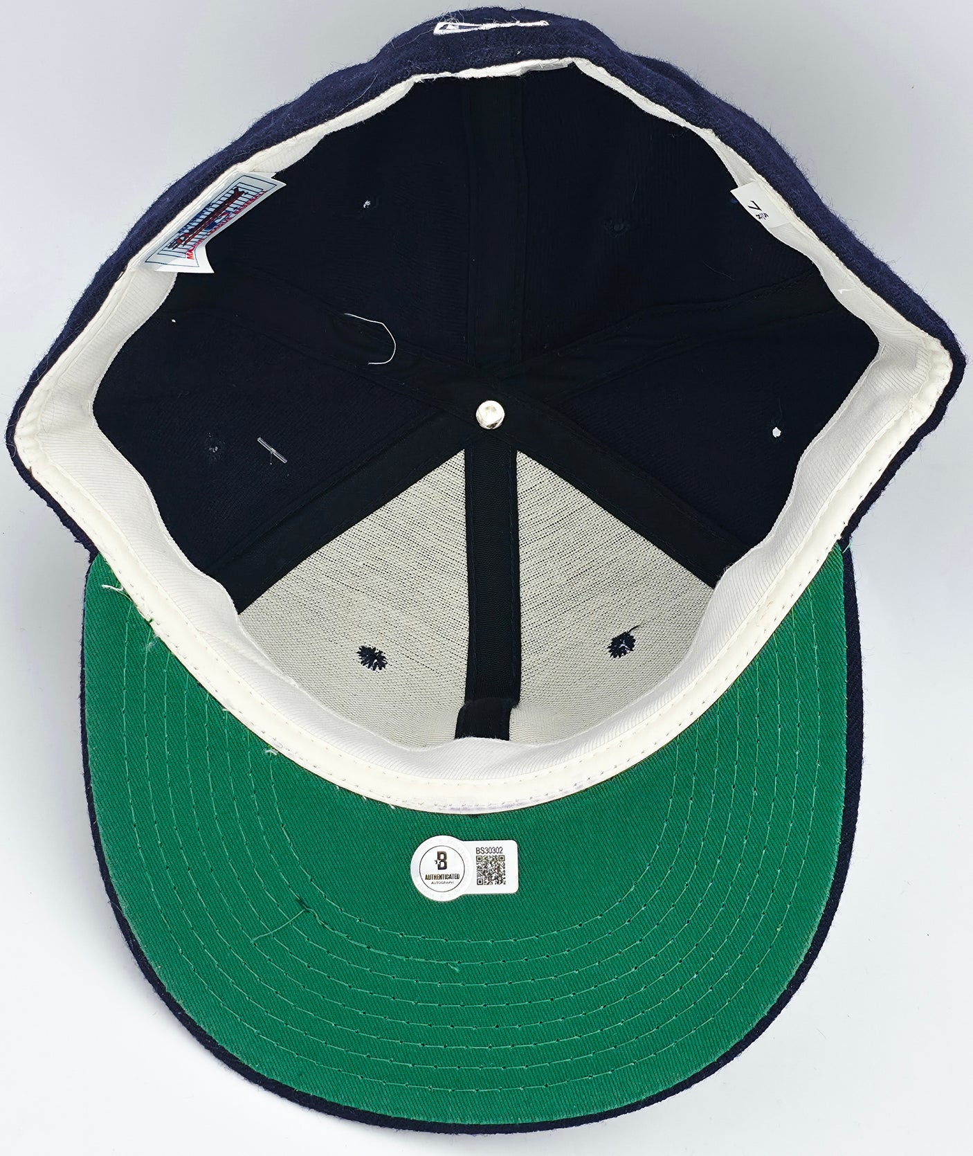 Nomar Garciaparra Autographed Navy Blue Fleer New Era Hat Boston Red Sox Beckett BAS QR #BS30302