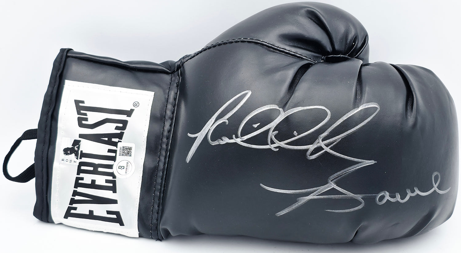 Riddick Bowe Autographed Black Everlast Boxing Glove RH Beckett BAS QR #BS30341