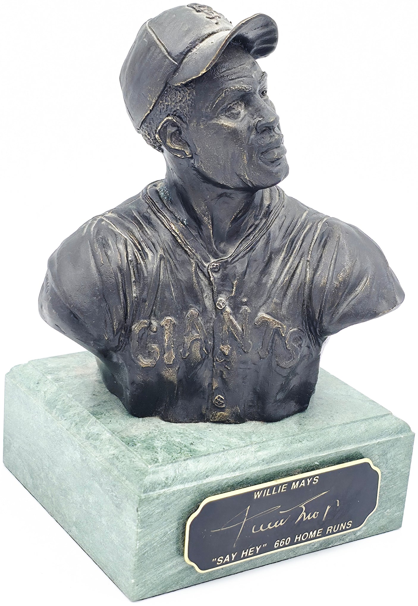 Willie Mays Autographed Bronze Bust Statue San Francisco Giants Artist E. Kean Beckett BAS #AE16664