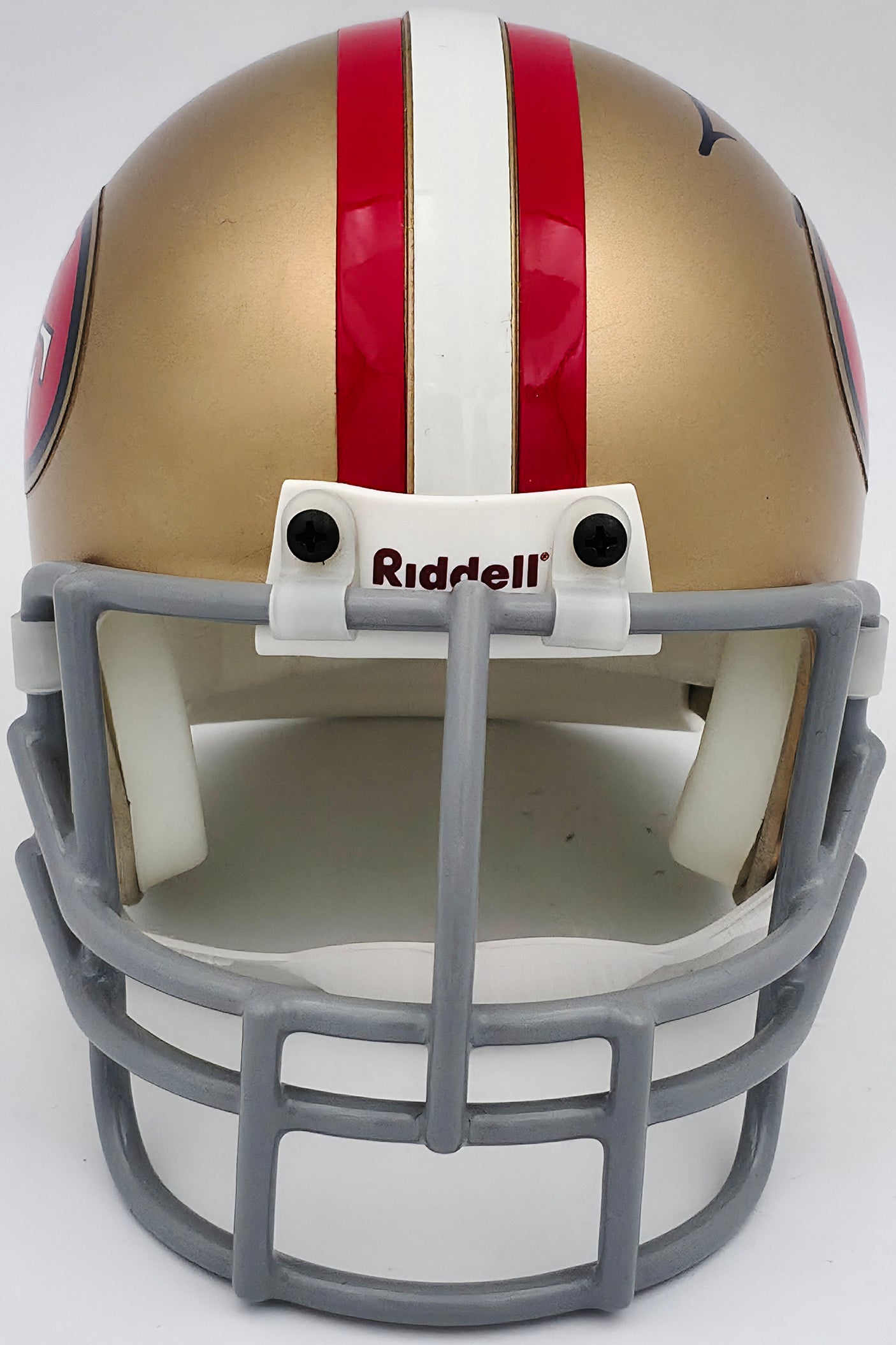 Jerry Rice Autographed San Francisco 49ers Gold Mini Helmet Beckett BAS QR #BS30079