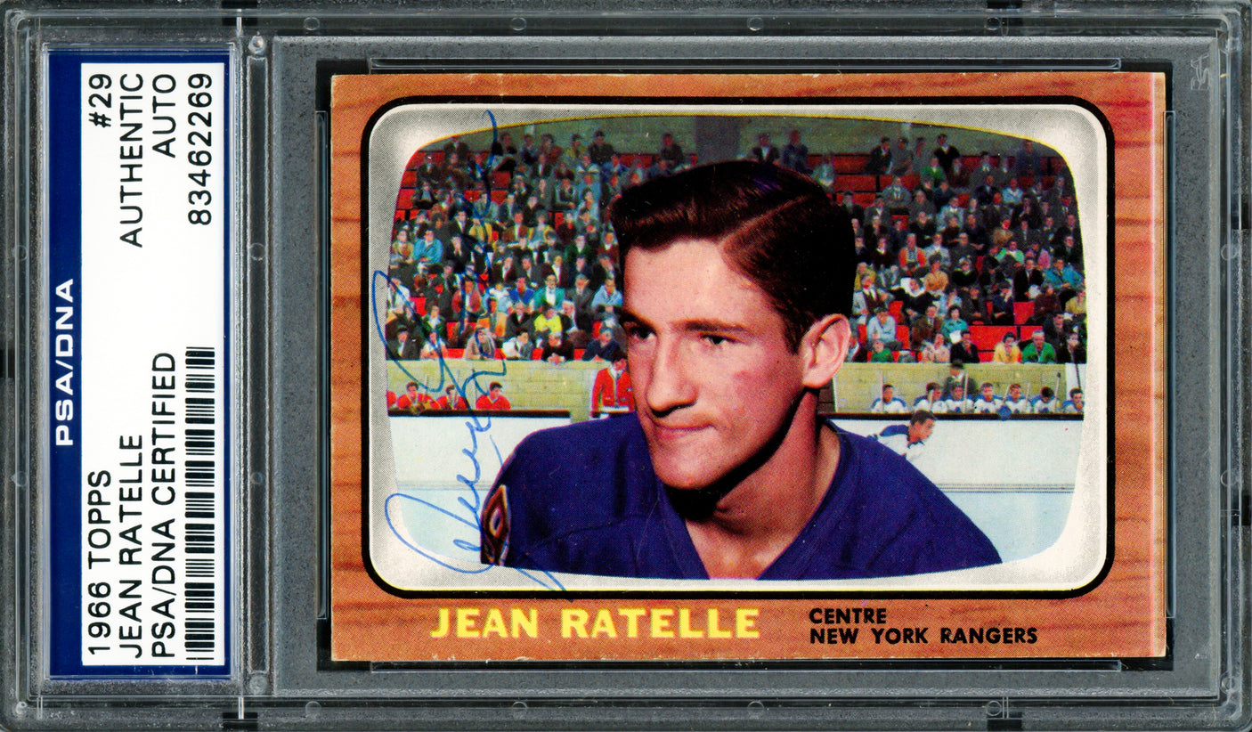 Jean Ratelle Autographed 1966 Topps Card #29 New York Rangers PSA/DNA #83462269