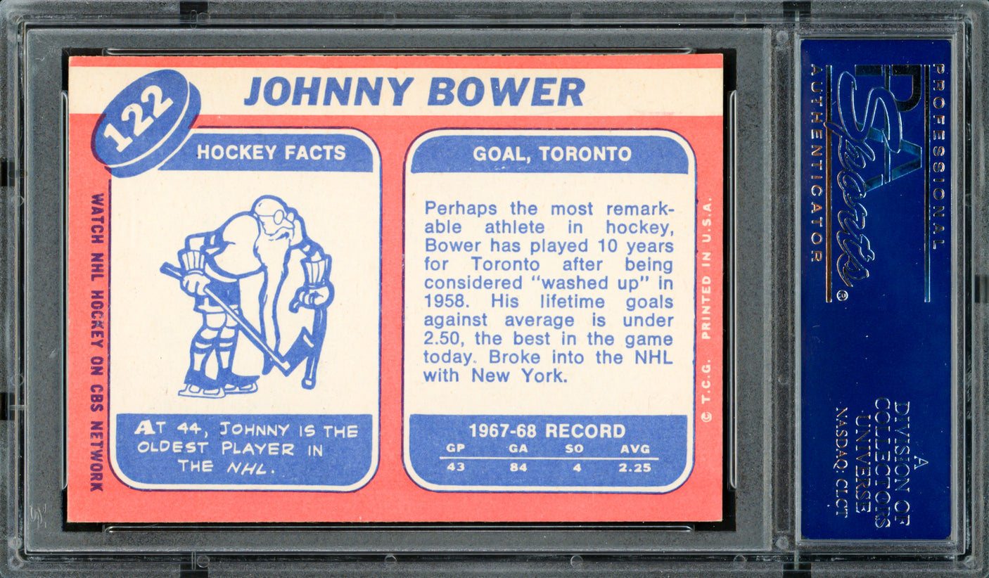 Johnny Bower Autographed 1968 Topps Card #122 Toronto Maple Leafs PSA/DNA #83462400