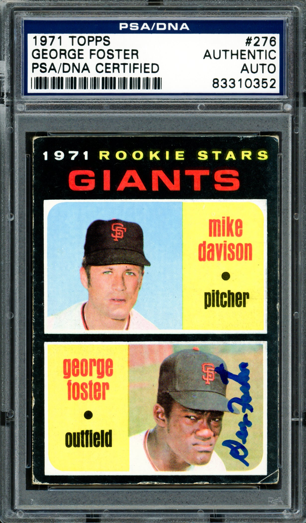 George Foster Autographed 1971 Topps Rookie Card #276 San Francisco Giants PSA/DNA #83310352