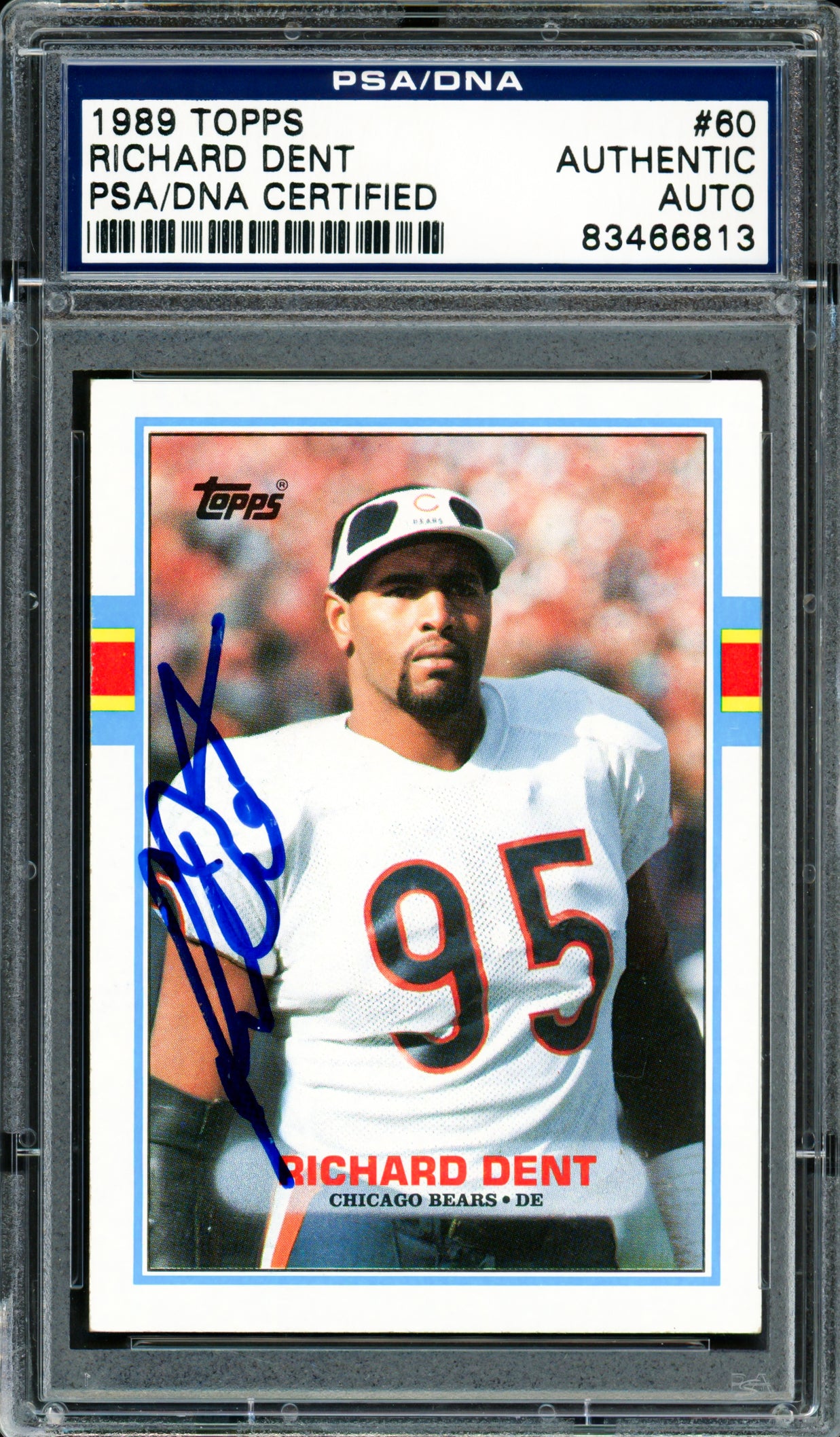 Richard Dent Autographed 1989 Topps Card #60 Chicago Bears PSA/DNA #83466813