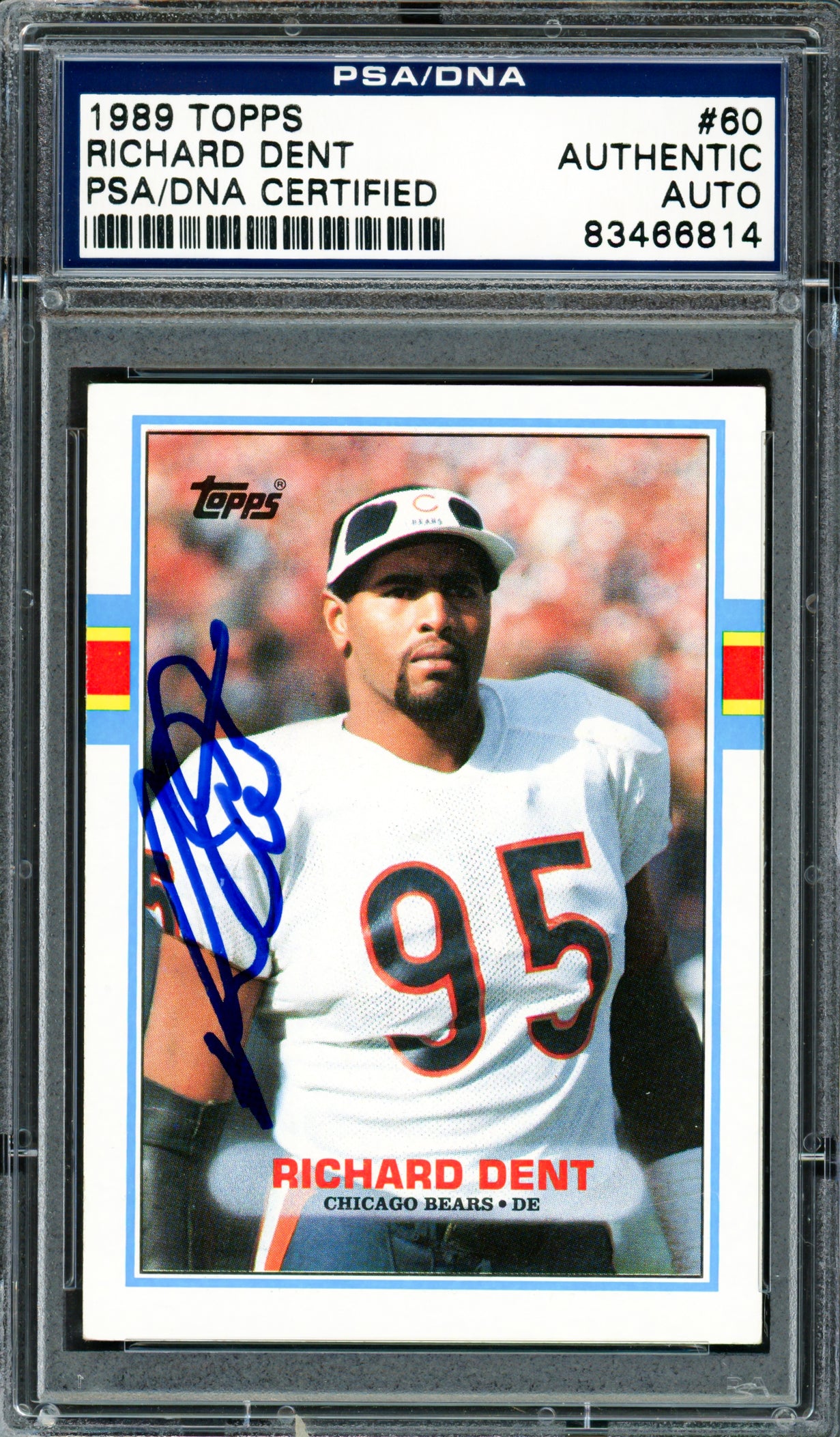 Richard Dent Autographed 1989 Topps Card #60 Chicago Bears PSA/DNA #83466814
