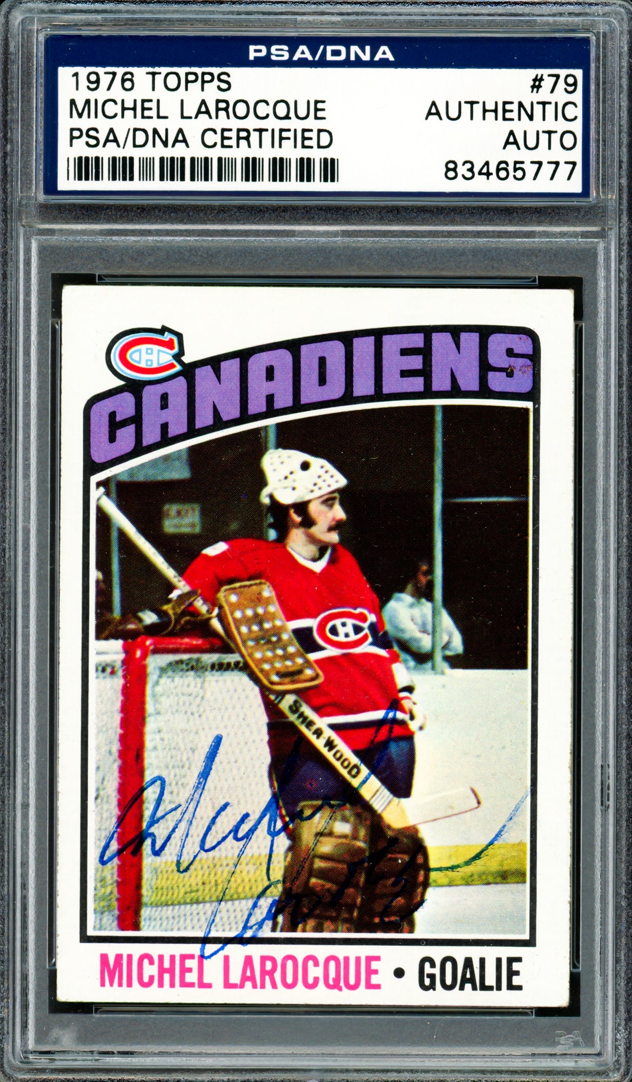 Michel Bunny Larocque Autographed 1976-77 Topps Card #79 Montreal Canadiens PSA/DNA #83465777