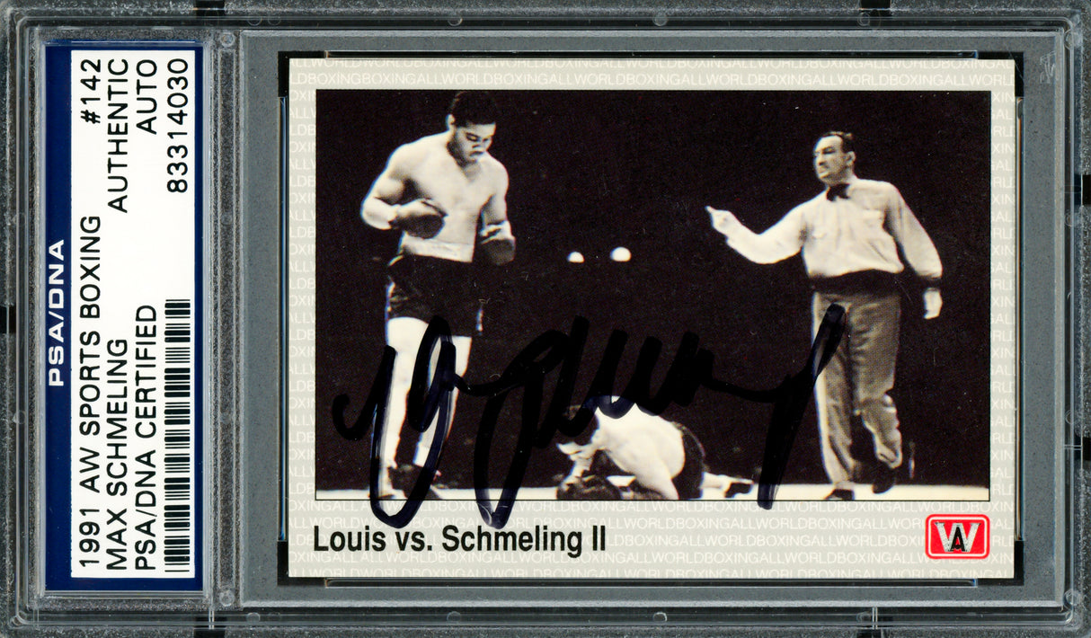 Max Schmeling Autographed 1991 AW Sports Card #142 PSA/DNA #83314030