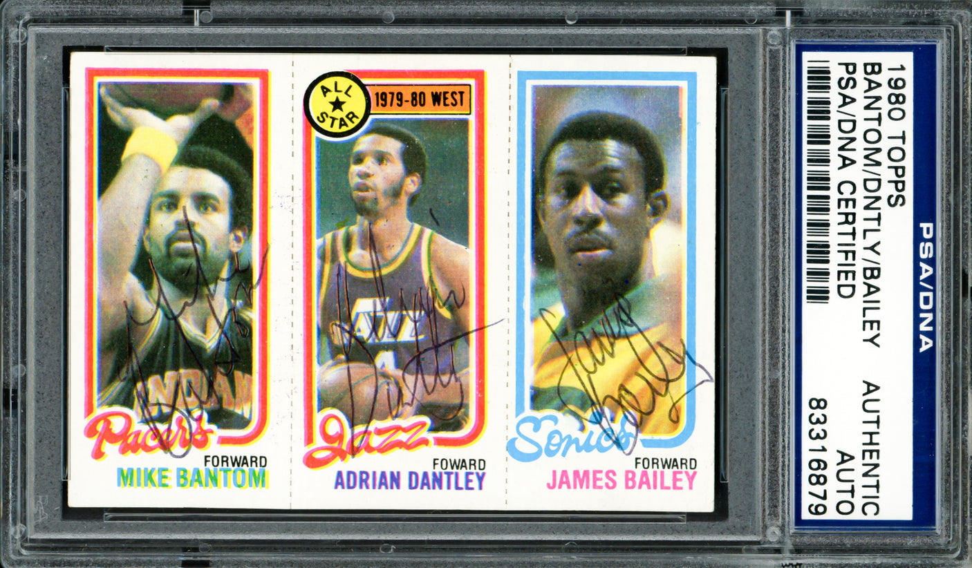 Adrian Dantley, Mike Bantom & James Bailey Autographed 1980-81 Topps Card PSA/DNA #83316879