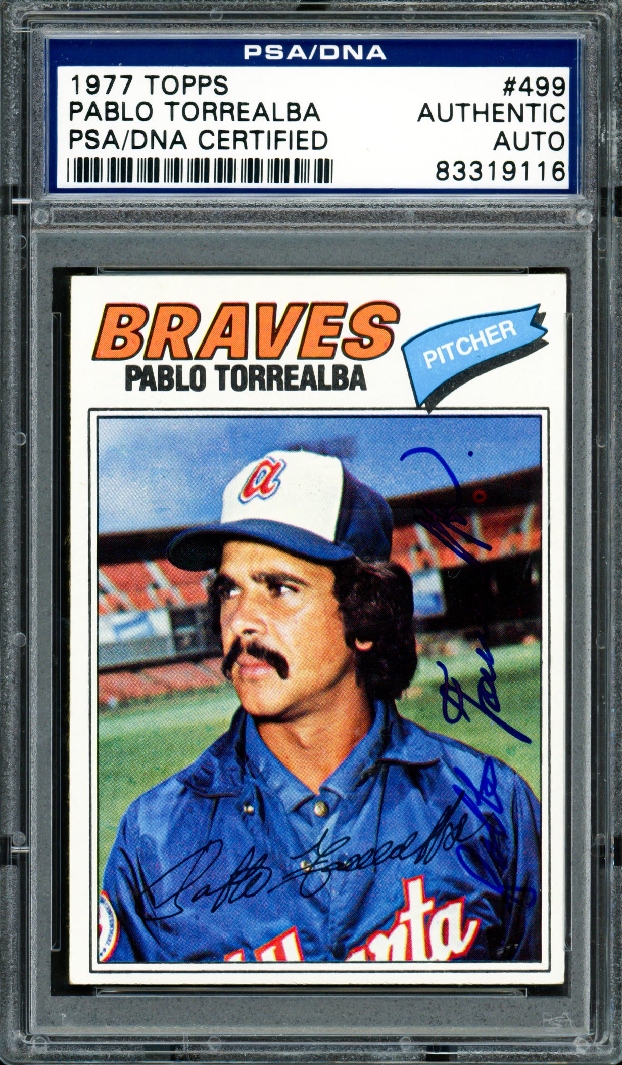 Pablo Torrealba Autographed 1977 Topps Card #499 Atlanta Braves PSA/DNA #83319116