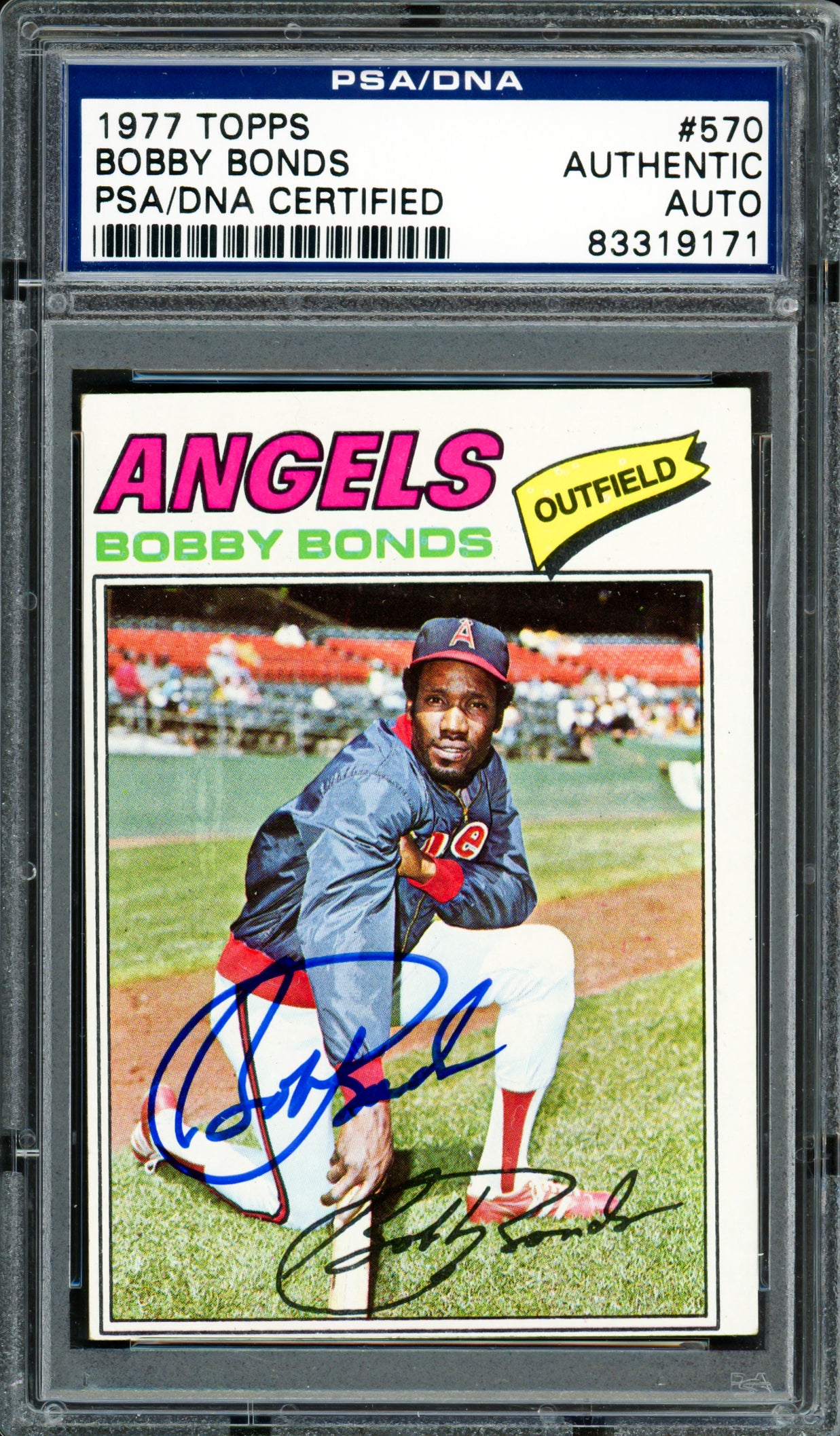 Bobby Bonds Autographed 1977 Topps Card #570 California Angels PSA/DNA #83319171