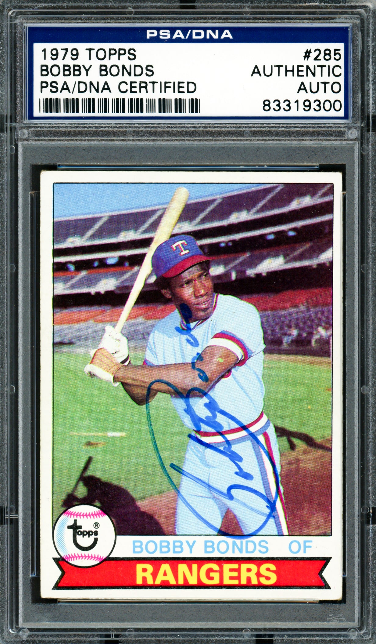 Bobby Bonds Autographed 1979 Topps Card #285 Texas Rangers PSA/DNA #83319300