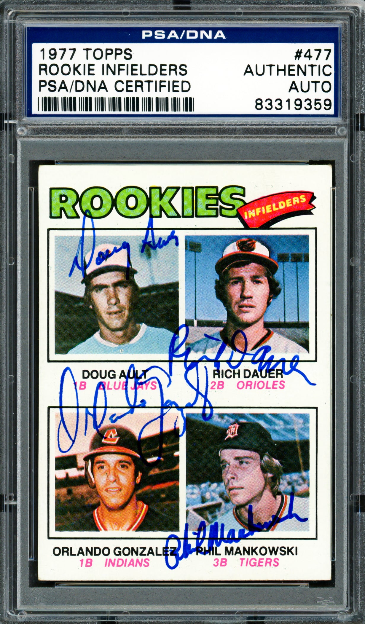 Doug Ault, Rich Dauer & Orlando Gonzalez Autographed 1977 Topps Rookie Card #477 PSA/DNA #83319359