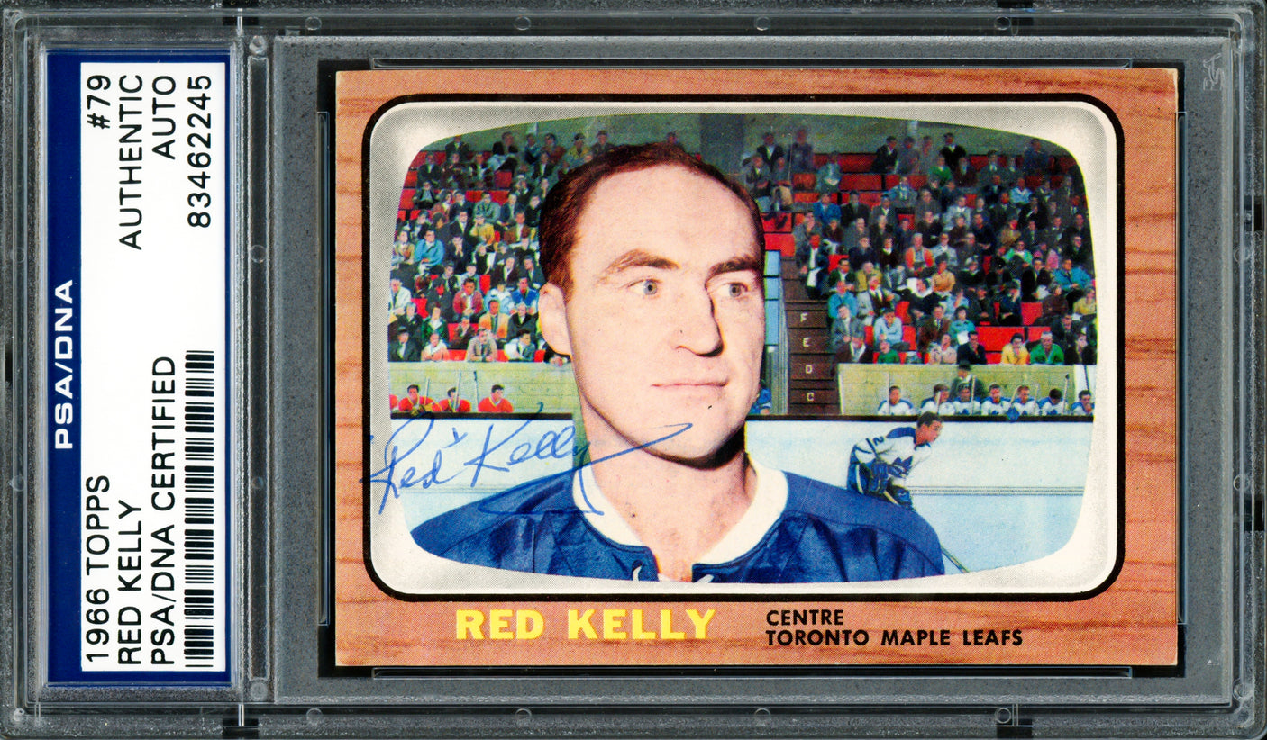 Red Kelly Autographed 1966-67 Topps Card #79 Toronto Maple Leafs PSA/DNA #83462245