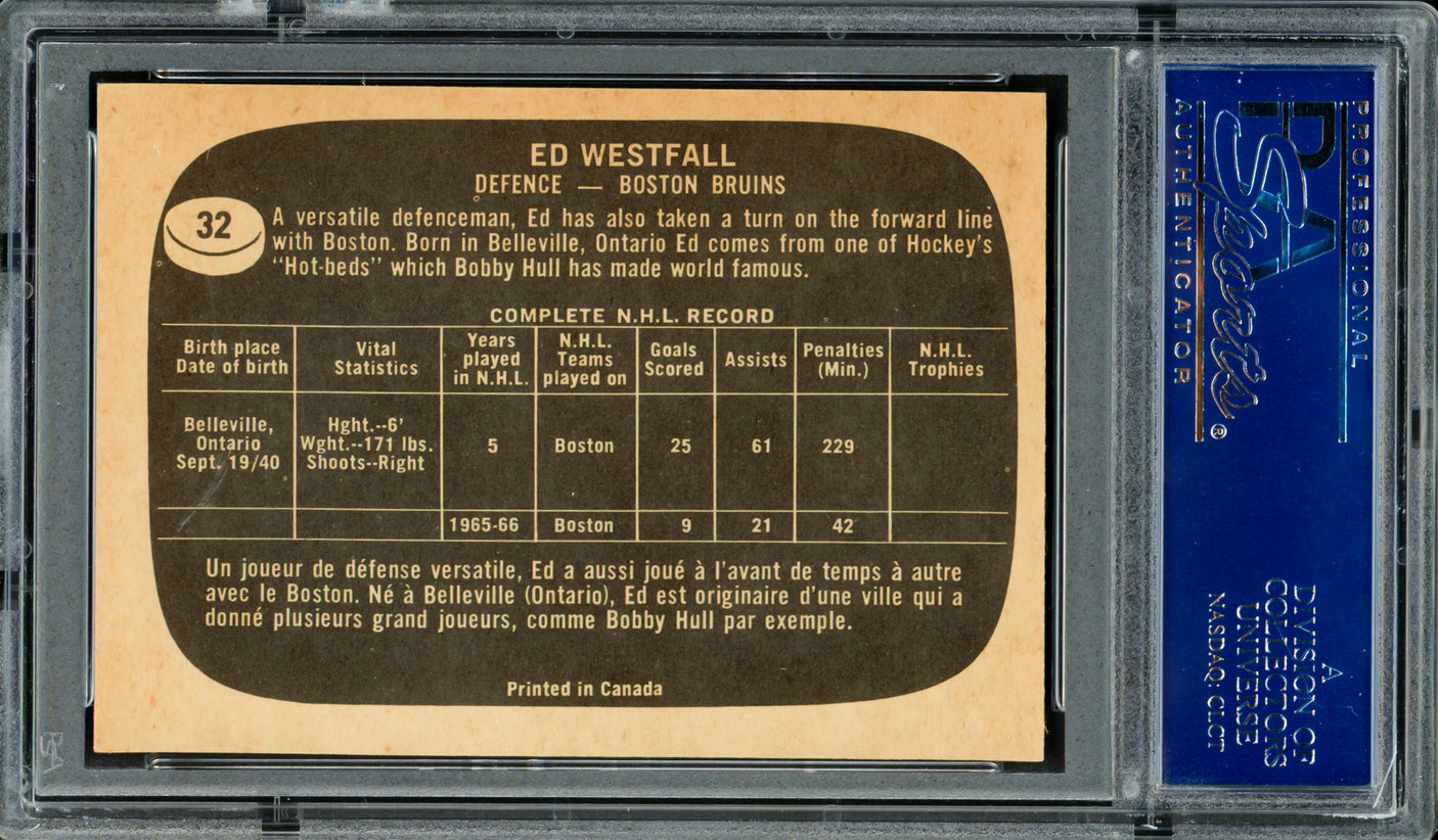Ed Westfall Autographed 1966-67 Topps Card #32 Boston Bruins PSA/DNA #83462258
