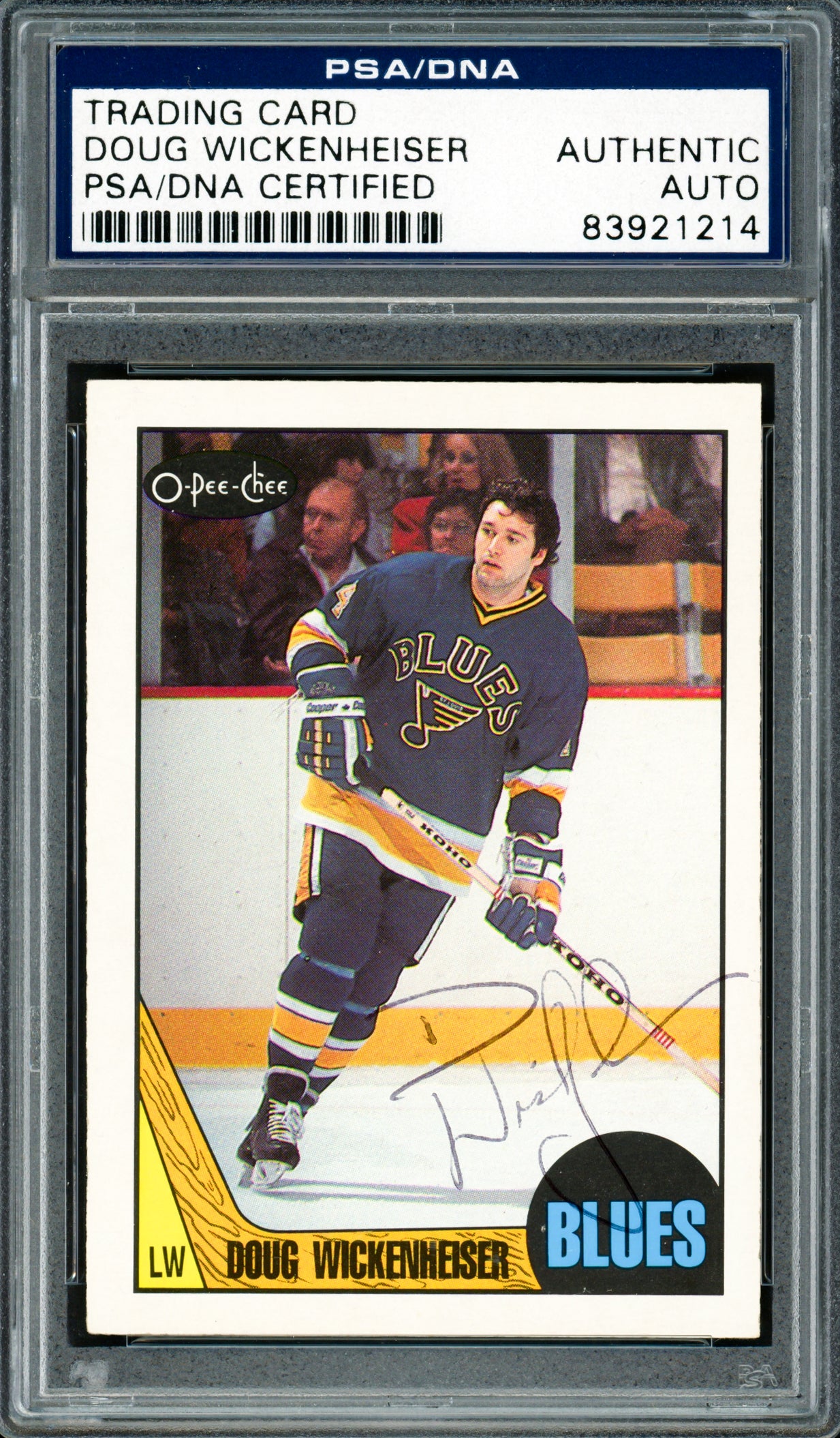 Doug Wickenheiser Autographed 1987-88 O-Pee-Chee Card #193 St. Louis Blues PSA/DNA #83921214
