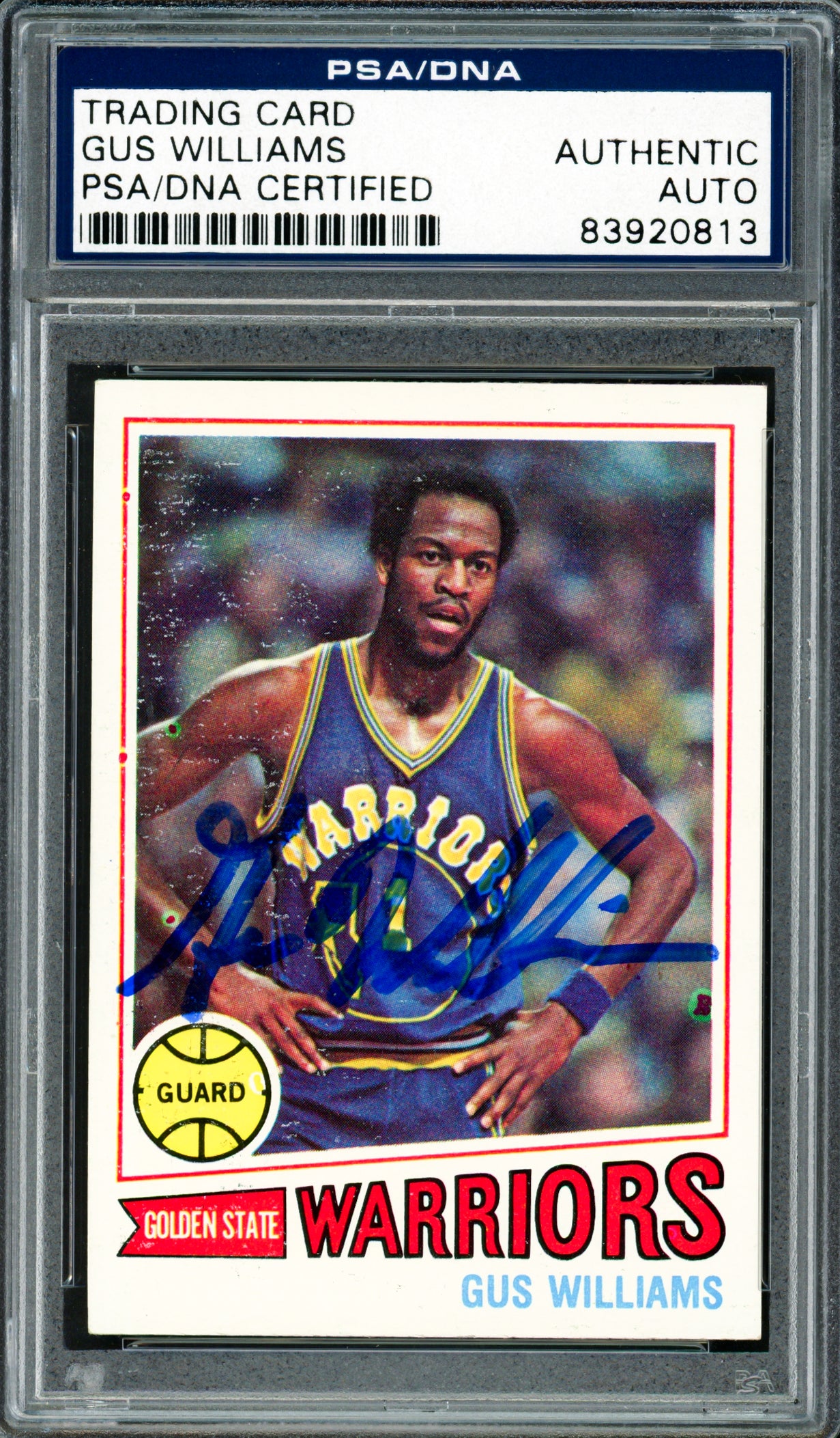Gus Williams Autographed 1977-78 Topps Card #89 Golden State Warriors PSA/DNA #83920813