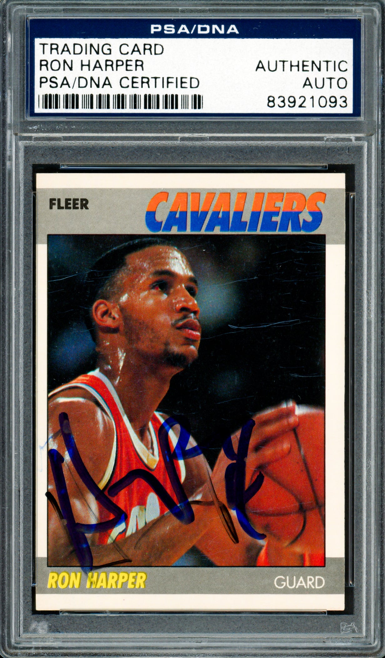 Ron Harper Autographed 1987-88 Fleer Rookie Card #49 Cleveland Cavaliers PSA/DNA #83921093