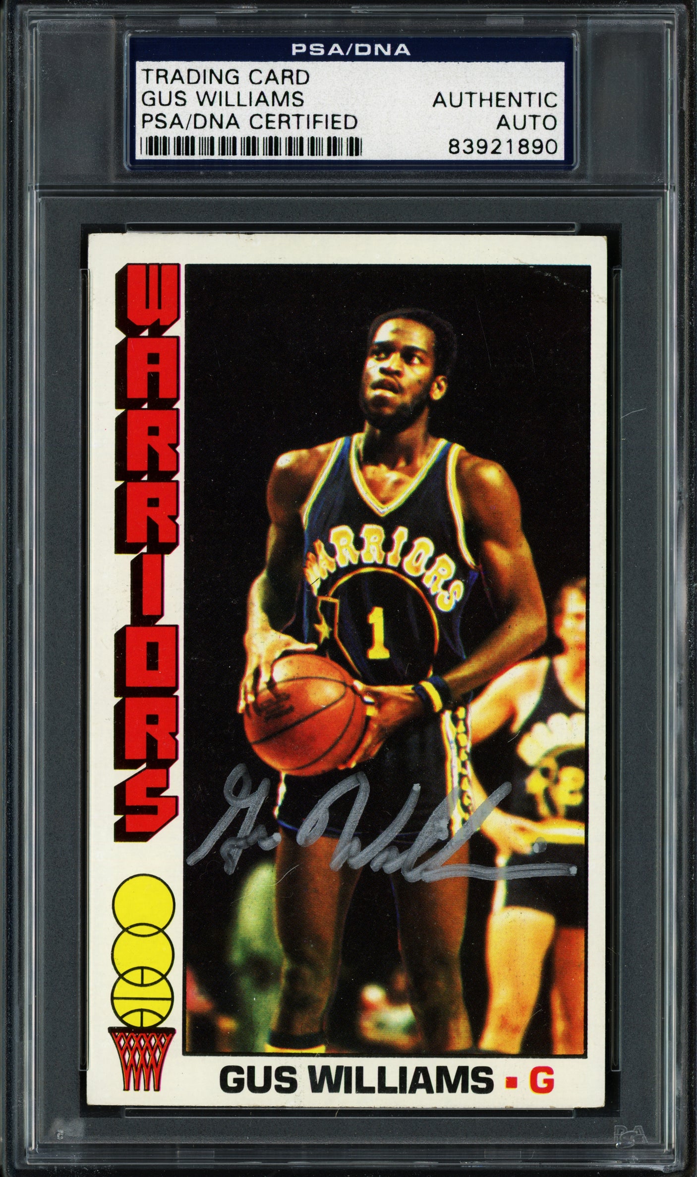 Gus Williams Autographed 1976-77 Topps Rookie Card #69 Golden State Warriors PSA/DNA #83921890